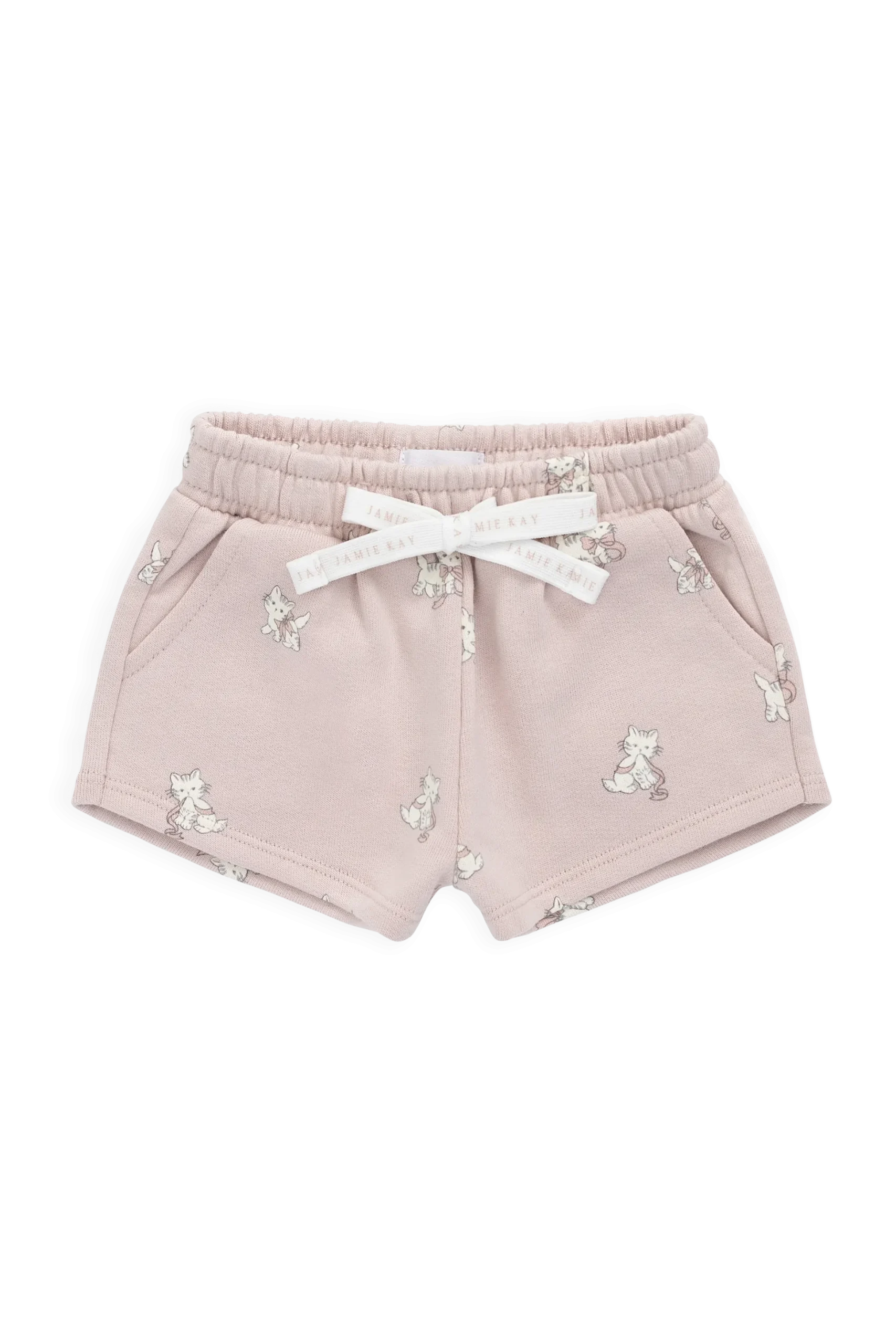 Organic Cotton Etta Short-Bow Kitties Mauve