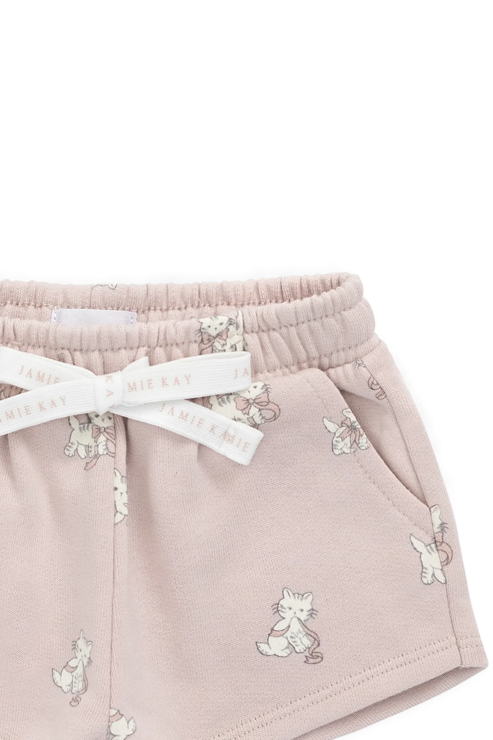 Organic Cotton Etta Short-Bow Kitties Mauve