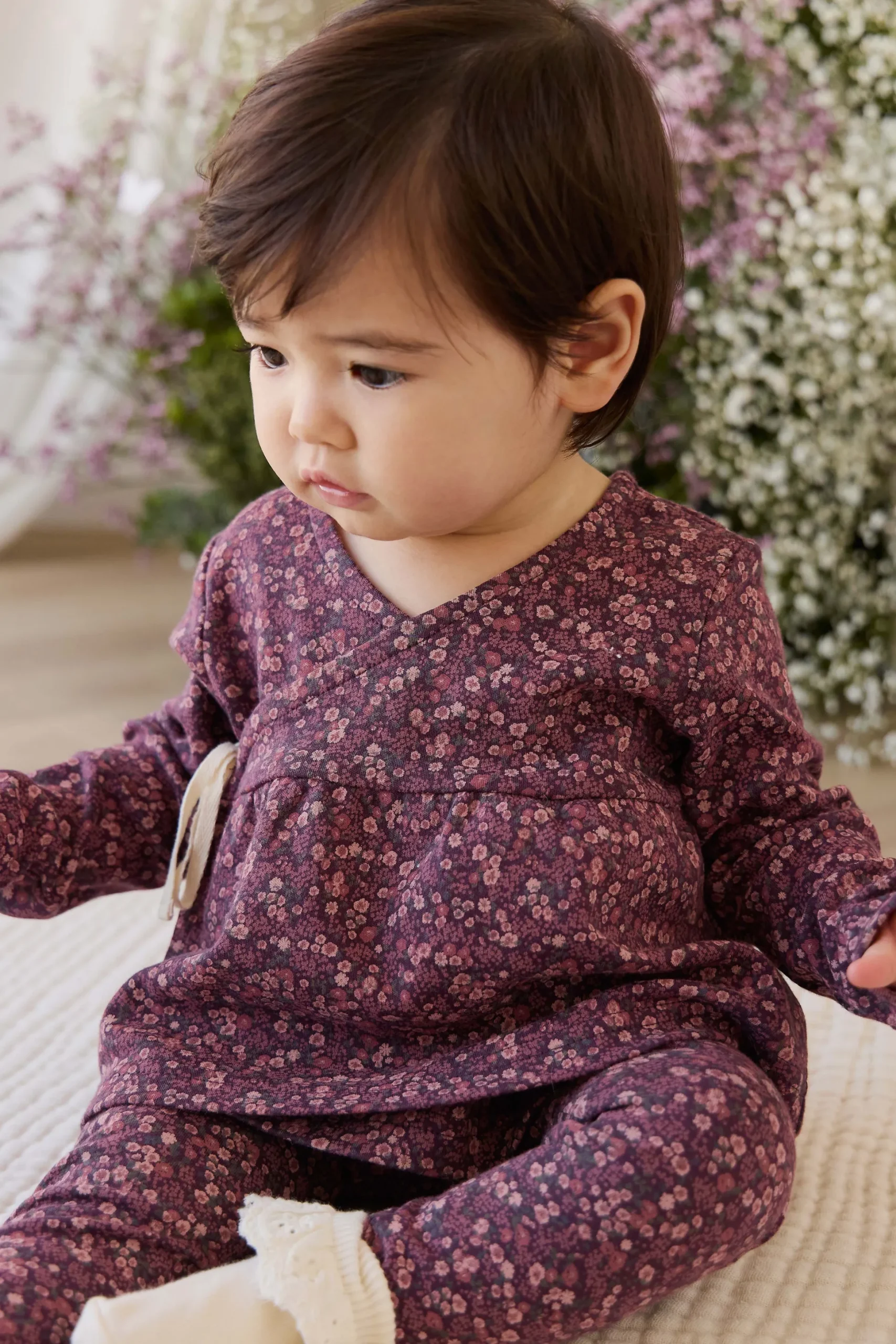 Organic Cotton Everyday Legging - Fig Floral