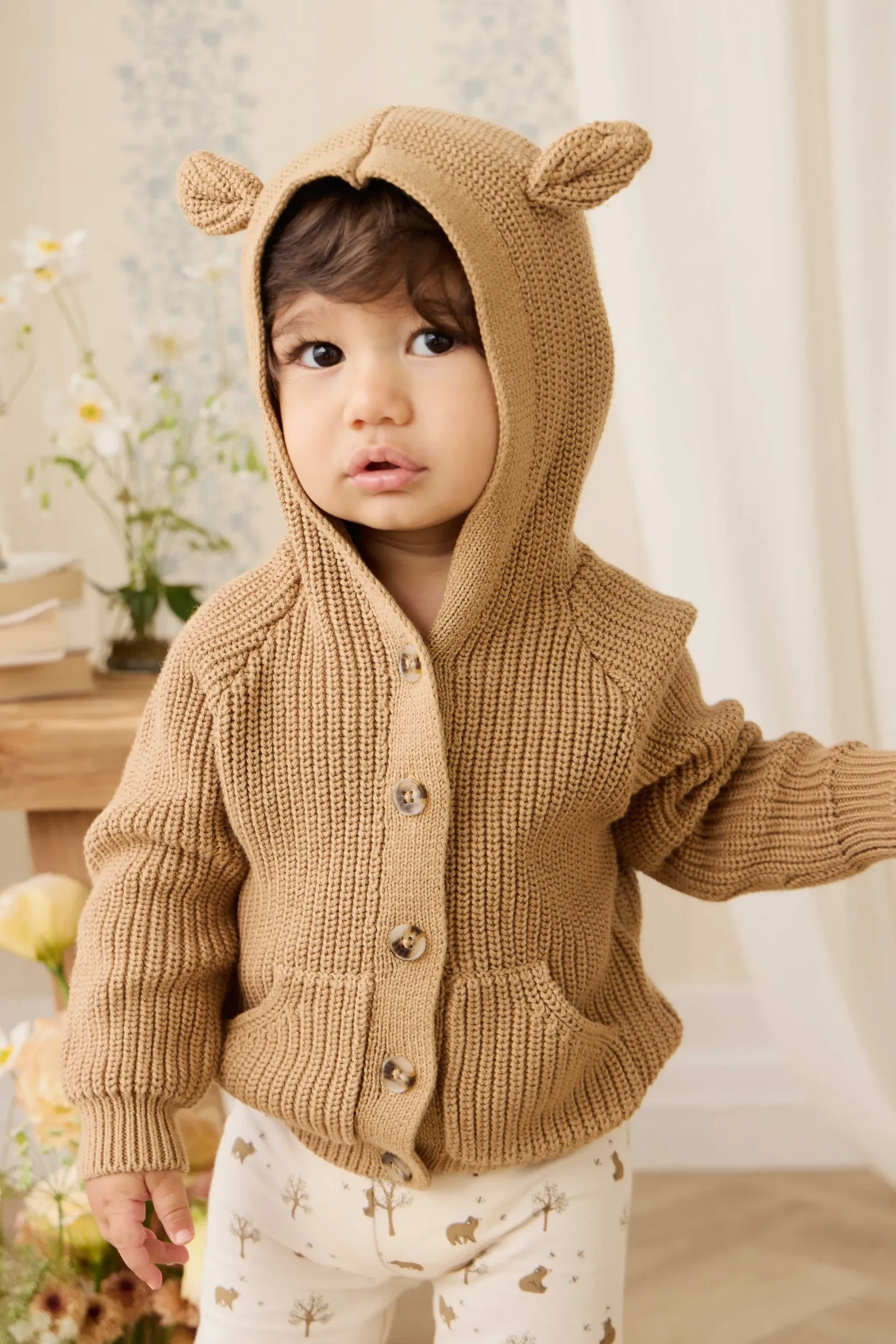 Organic Cotton Everyday Legging - Honey Bear Cloud