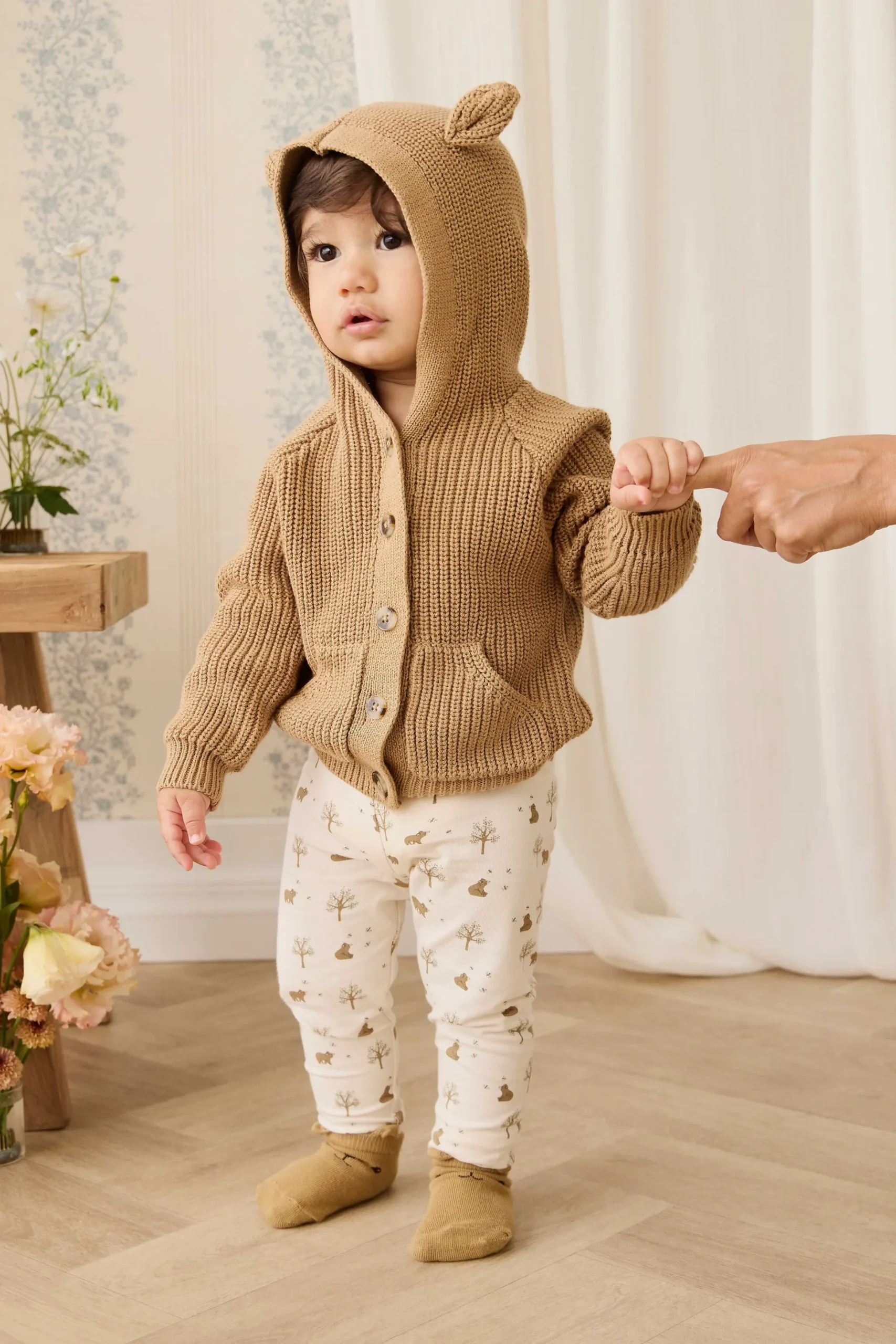 Organic Cotton Everyday Legging - Honey Bear Cloud