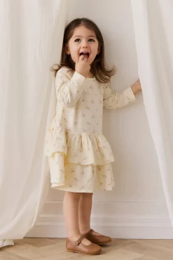 Organic Cotton Fayette Dress - Thelma Parchment