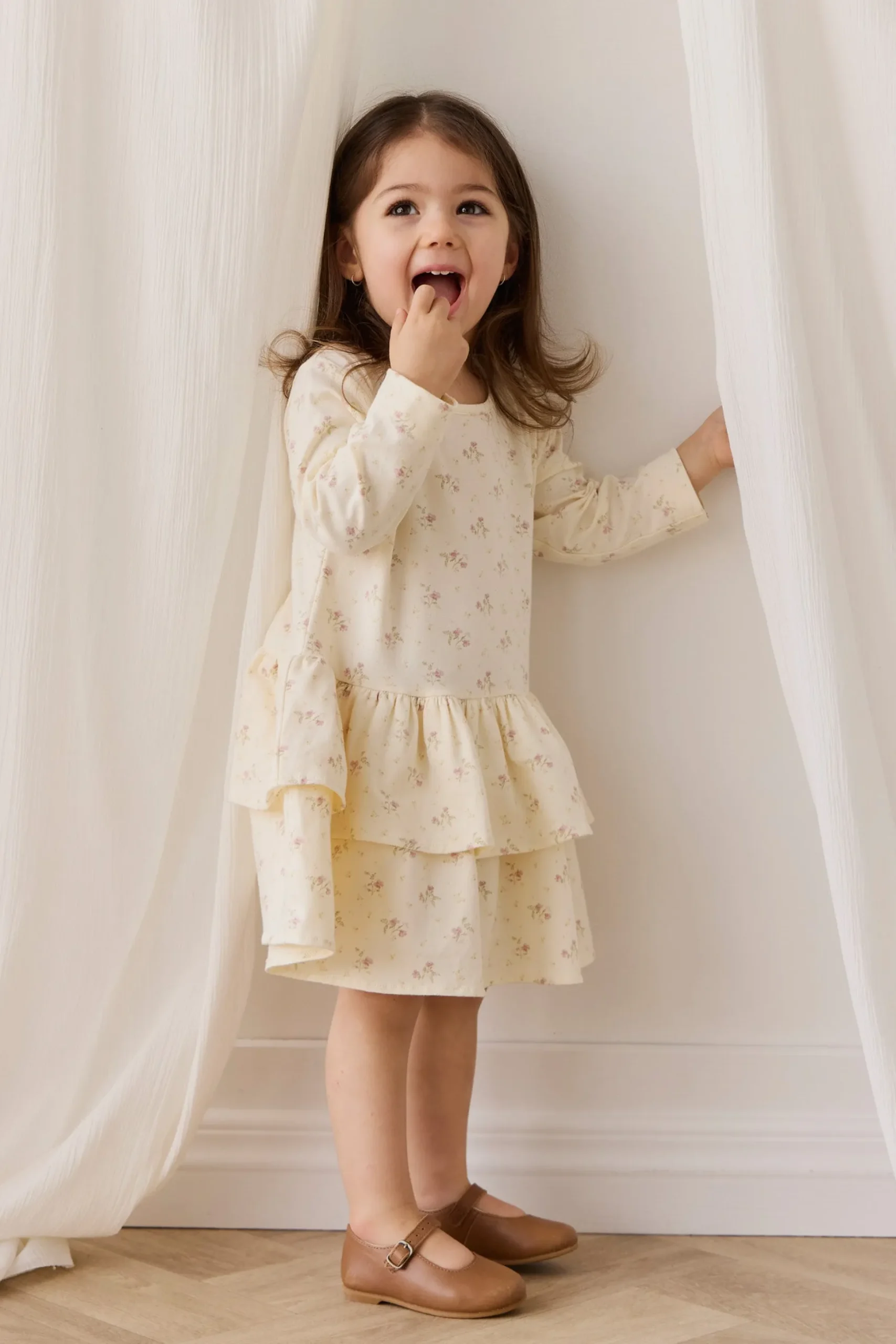 Organic Cotton Fayette Dress - Thelma Parchment