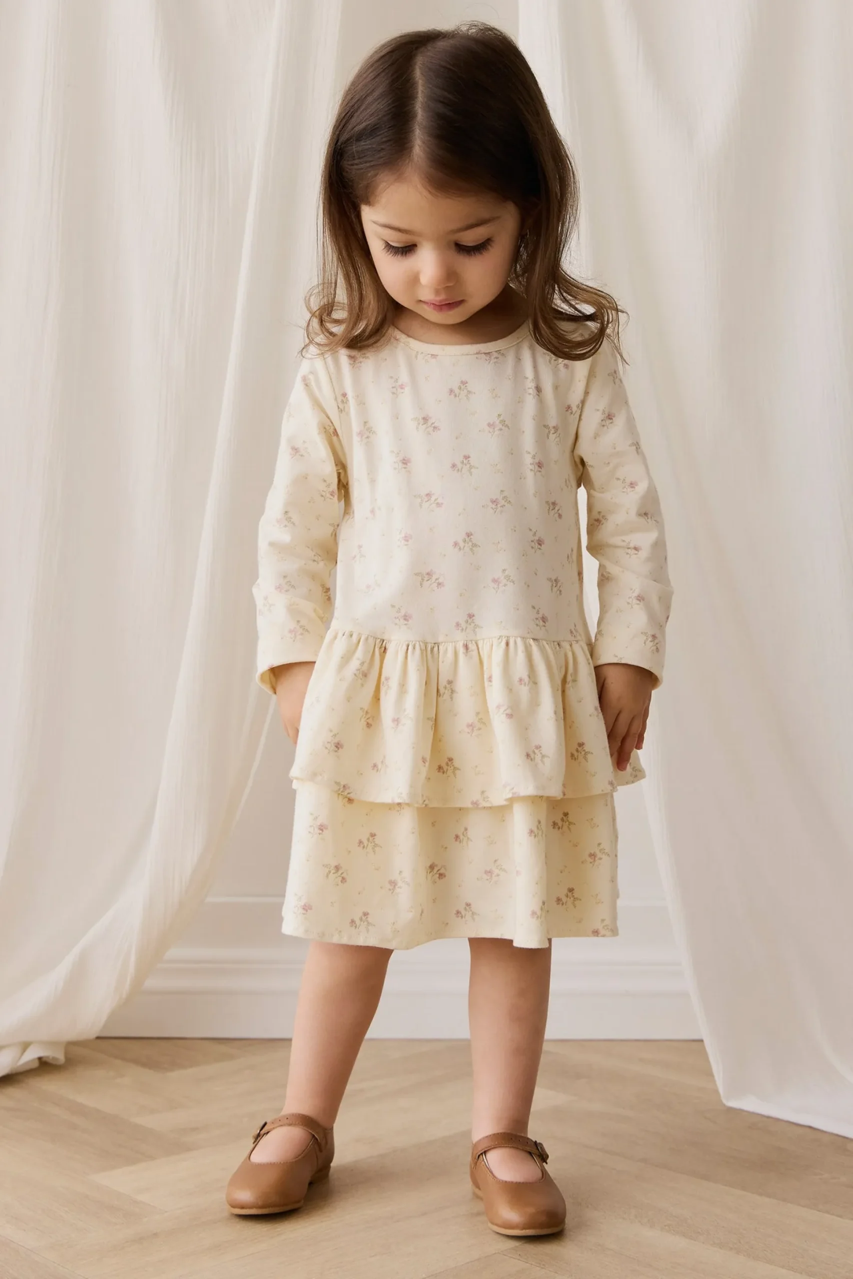 Organic Cotton Fayette Dress - Thelma Parchment