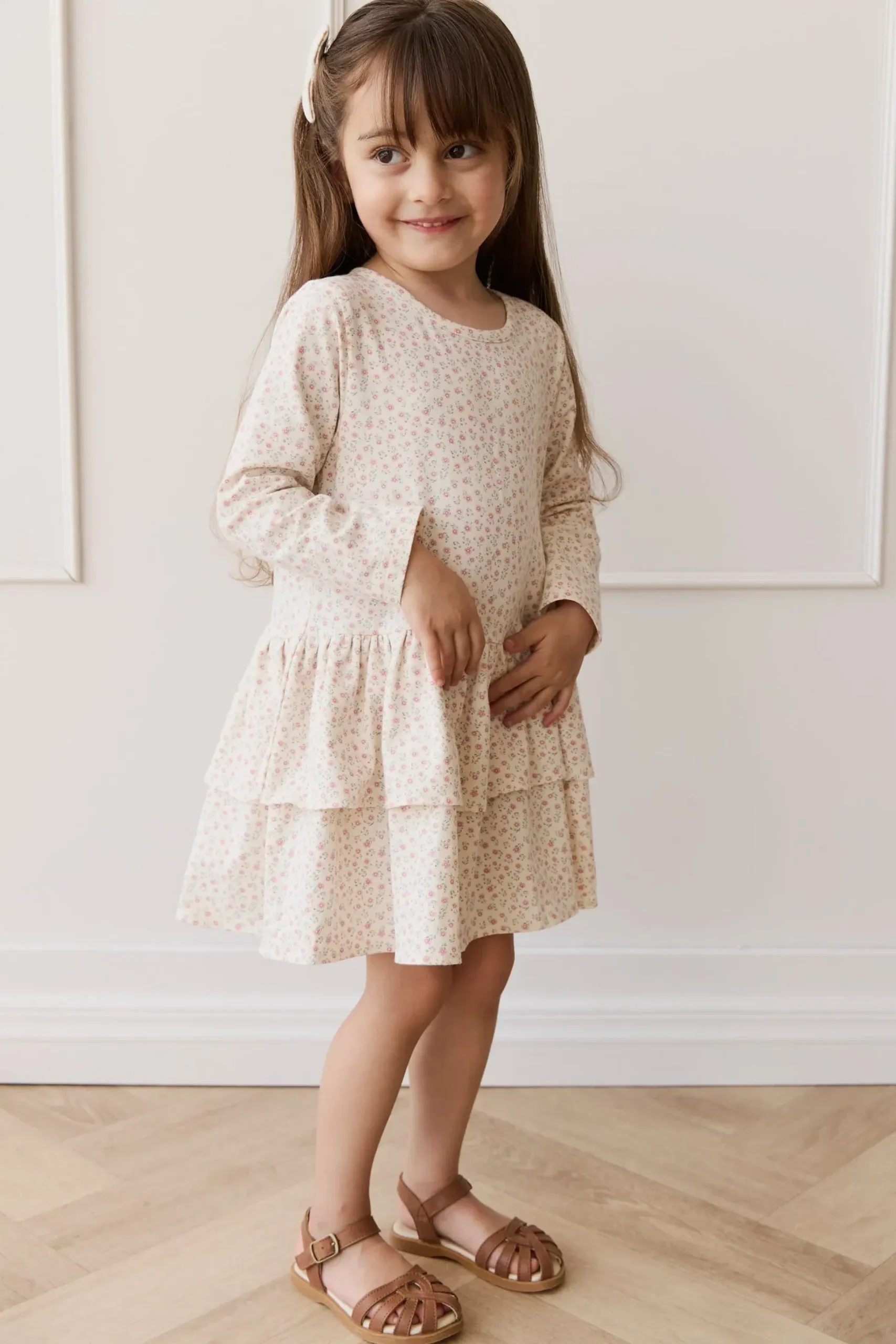 Organic Cotton Fayette Dress - Posy Garden Pink