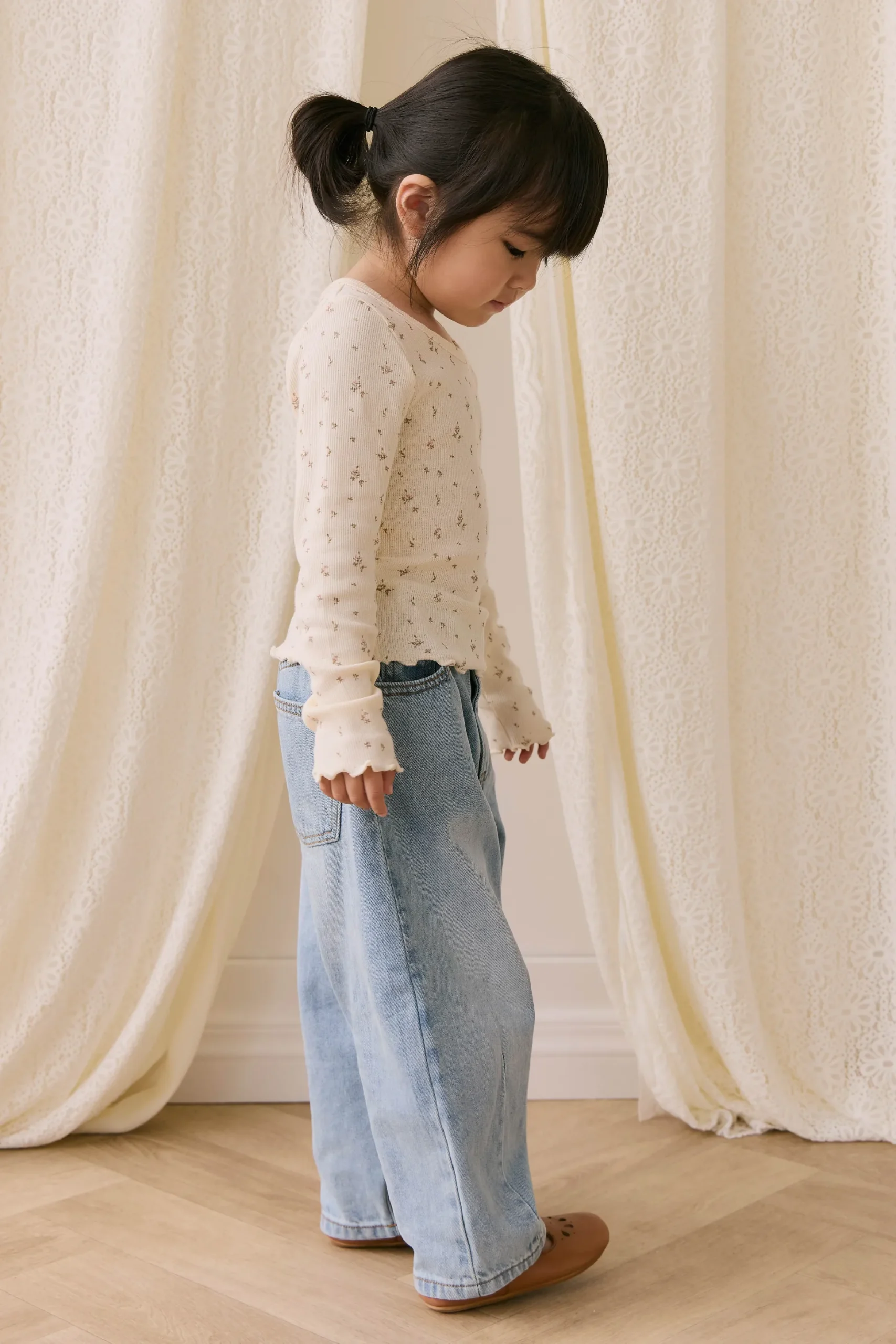 Organic Cotton Fine Rib Agathe Top - Dina Antique