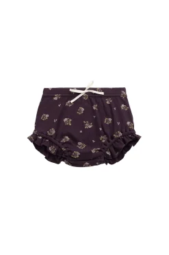 Organic Cotton Fine Rib Frill Bloomer - Simone Huckleberry