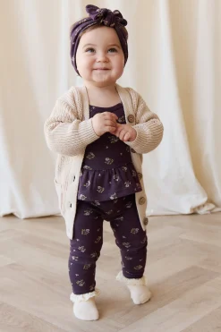 Organic Cotton Fine Rib Legging - Simone Huckleberry