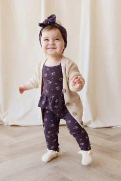 Organic Cotton Fine Rib Legging - Simone Huckleberry