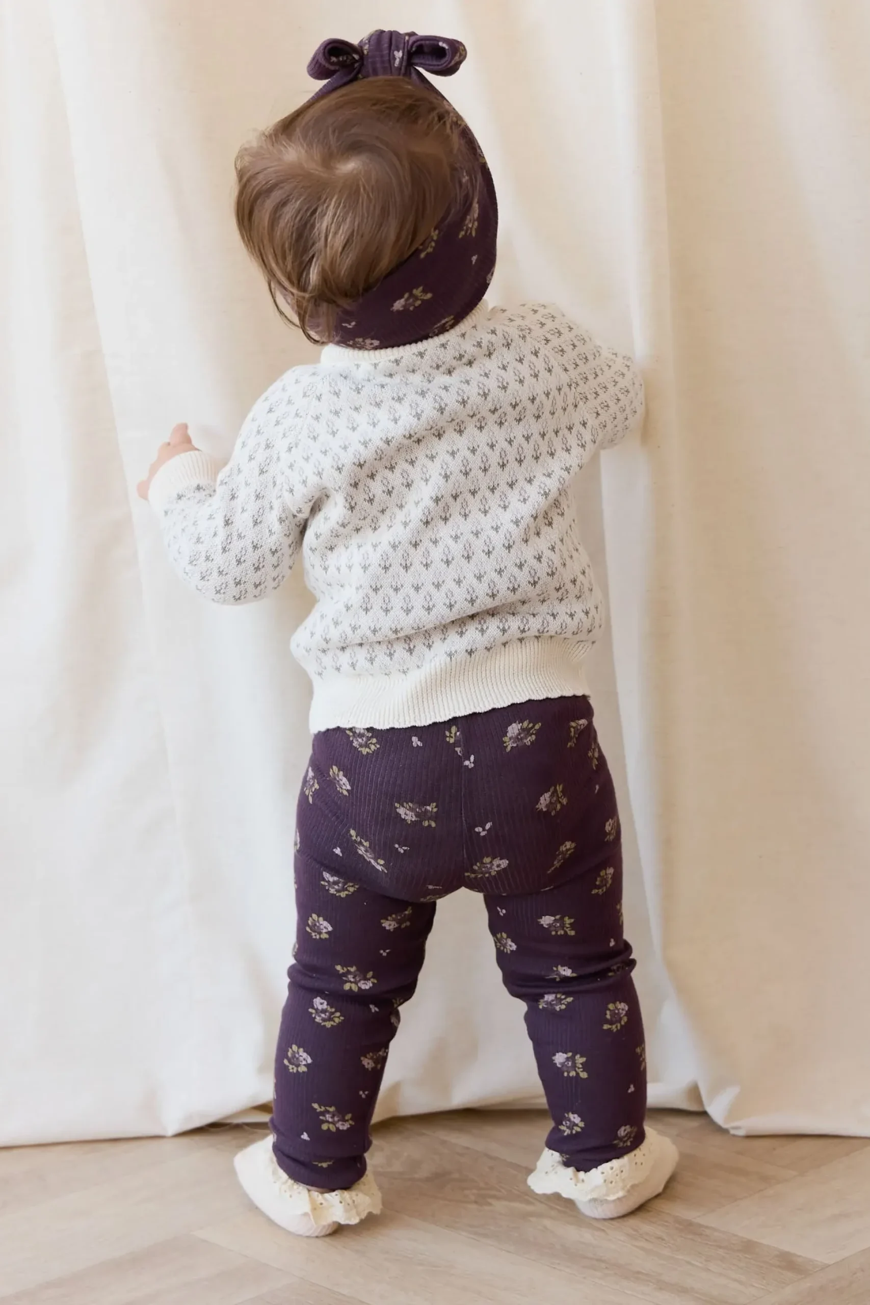 Organic Cotton Fine Rib Legging - Simone Huckleberry