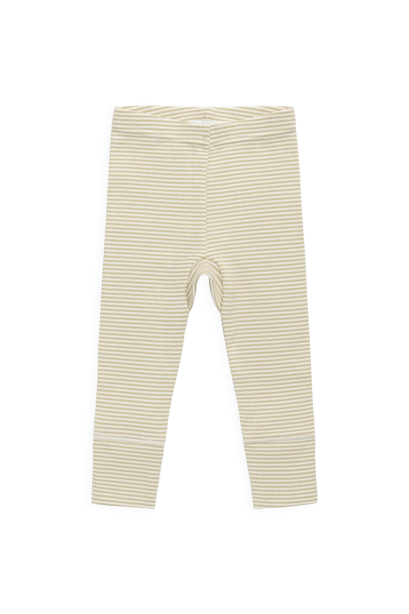 Organic Cotton Fine Rib Wiley Legging - Petite Stripe Hay/Cloud