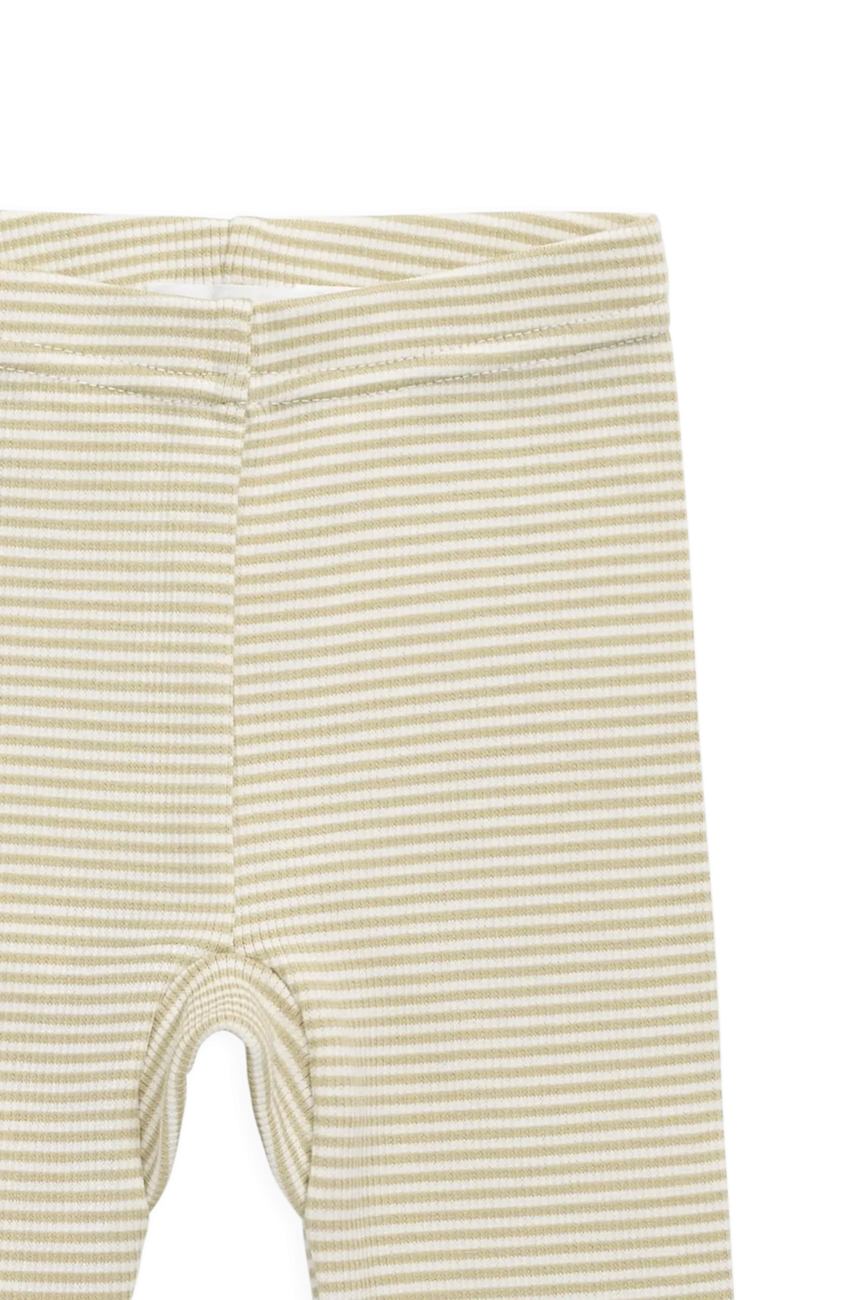 Organic Cotton Fine Rib Wiley Legging - Petite Stripe Hay/Cloud
