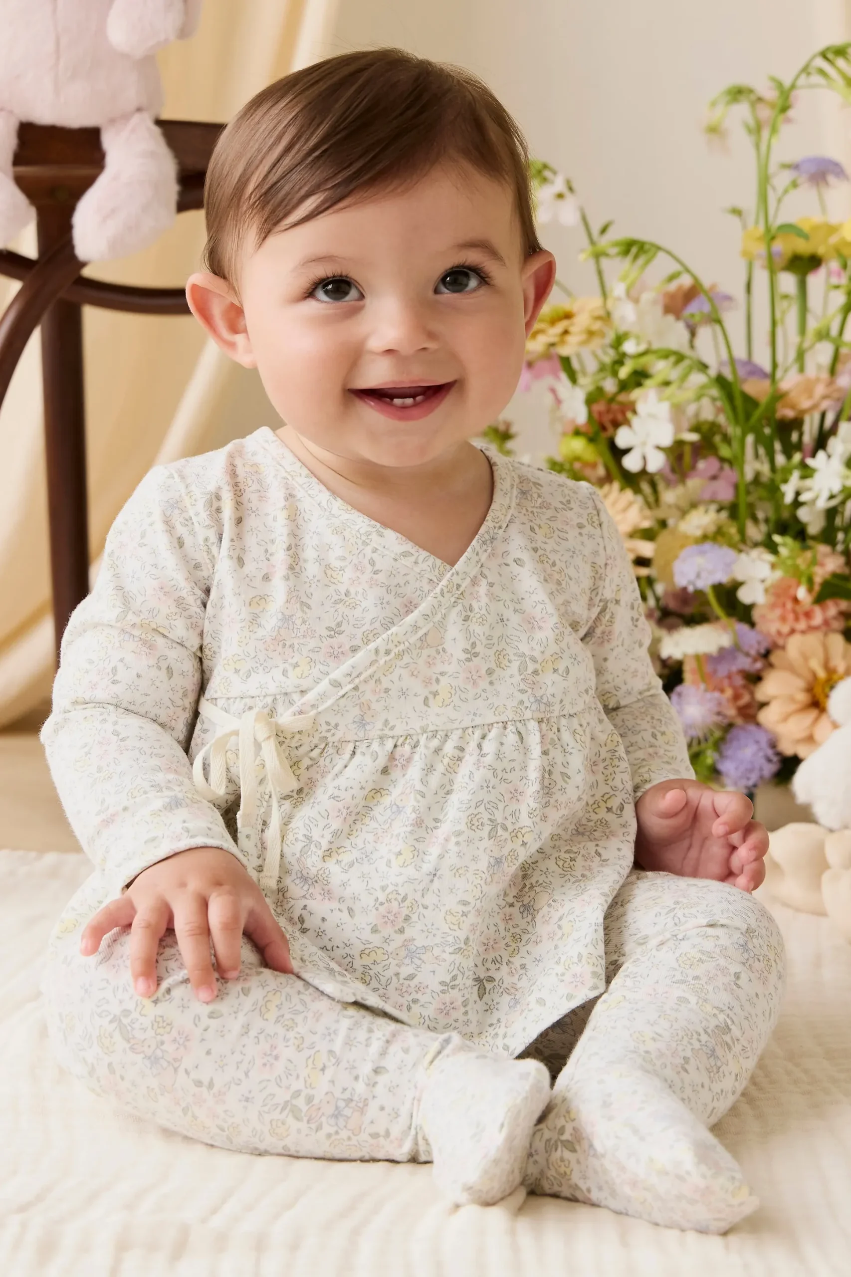 Organic Cotton Footed Pant-Cottage Garden