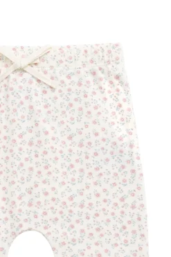 Organic Cotton Footed Pant - Posy Garden Pink