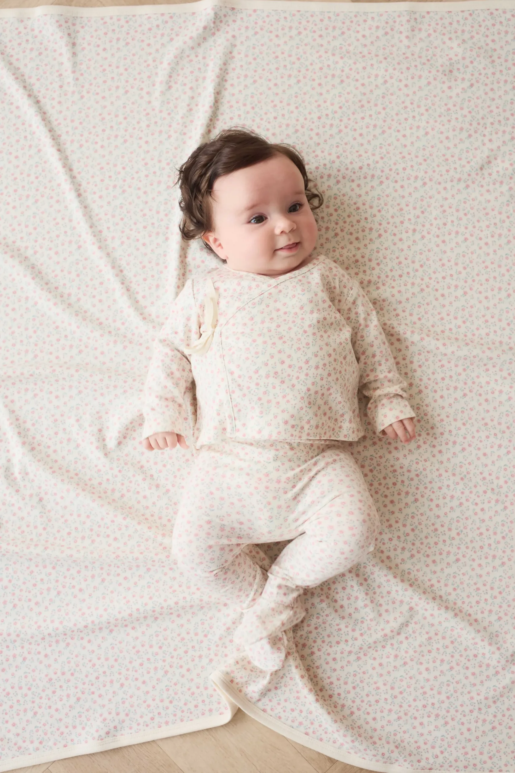 Organic Cotton Footed Pant - Posy Garden Pink