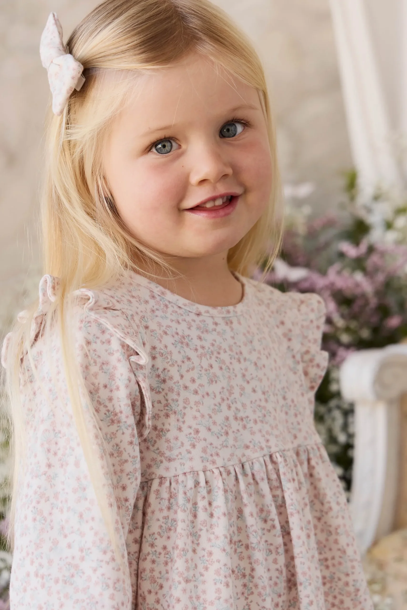 Organic Cotton Frankie Dress - Posy Milk