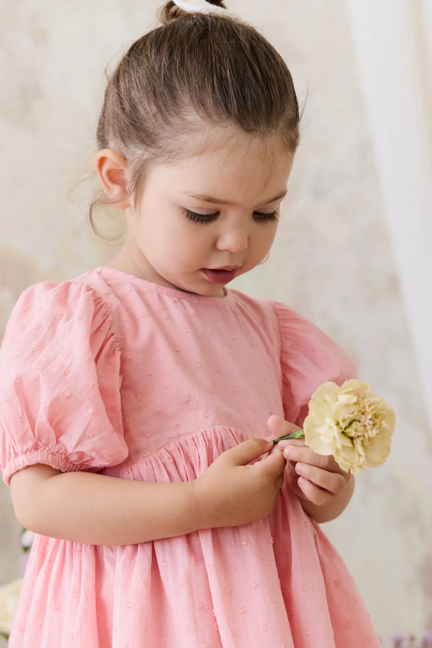 Organic Cotton Frannie Dress - Swiss Pink