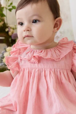 Organic Cotton Frannie Playsuit - Swiss Pink