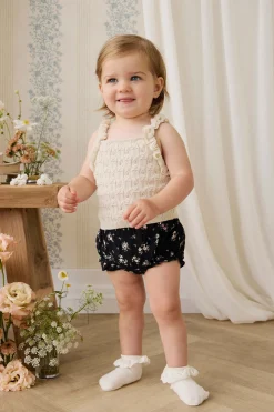 Organic Cotton Frill Bloomer - Cassie Caviar