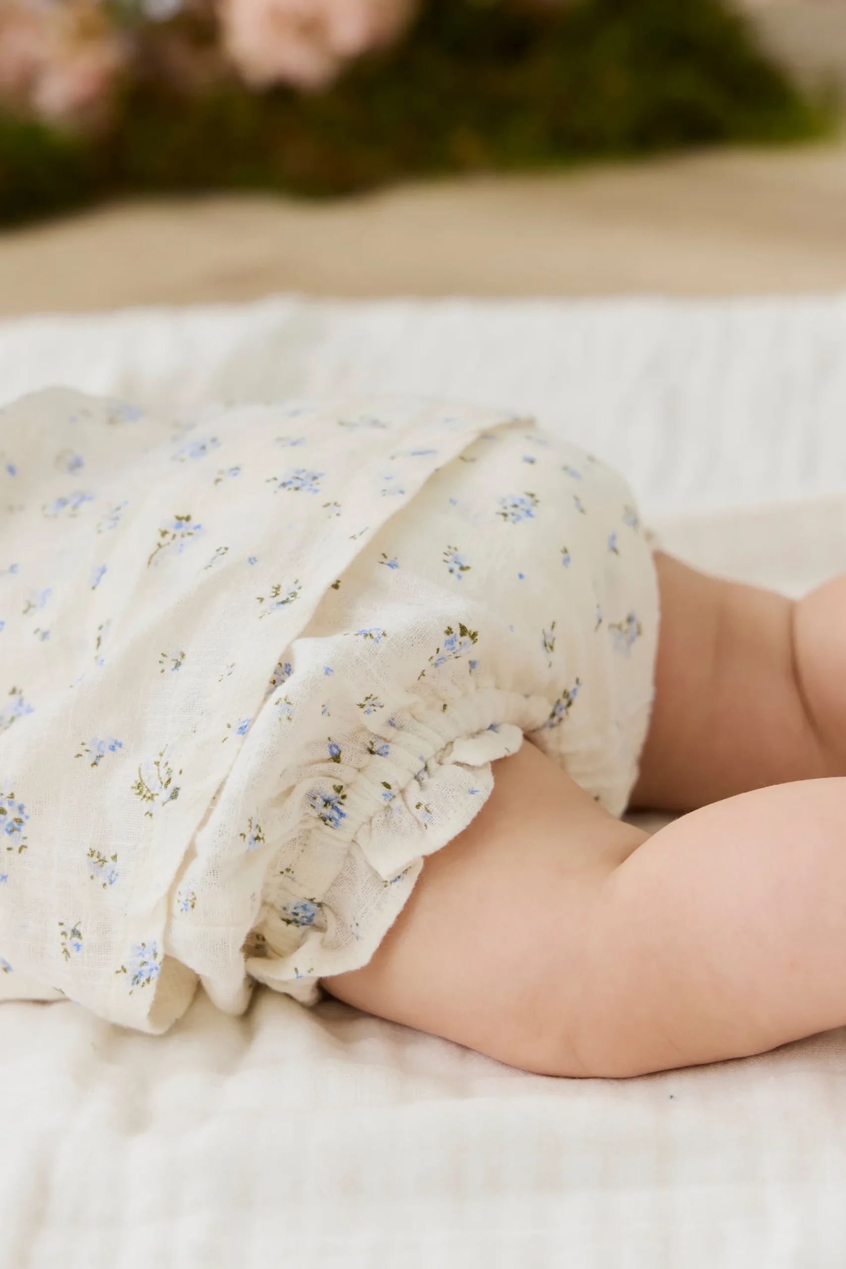 Organic Cotton Frill Bloomer - Juniper Fields Blue