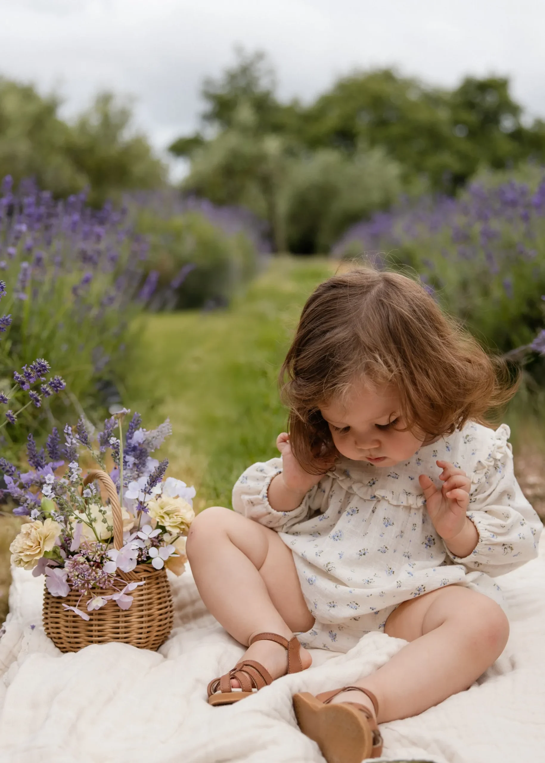 Organic Cotton Frill Bloomer - Juniper Fields Blue