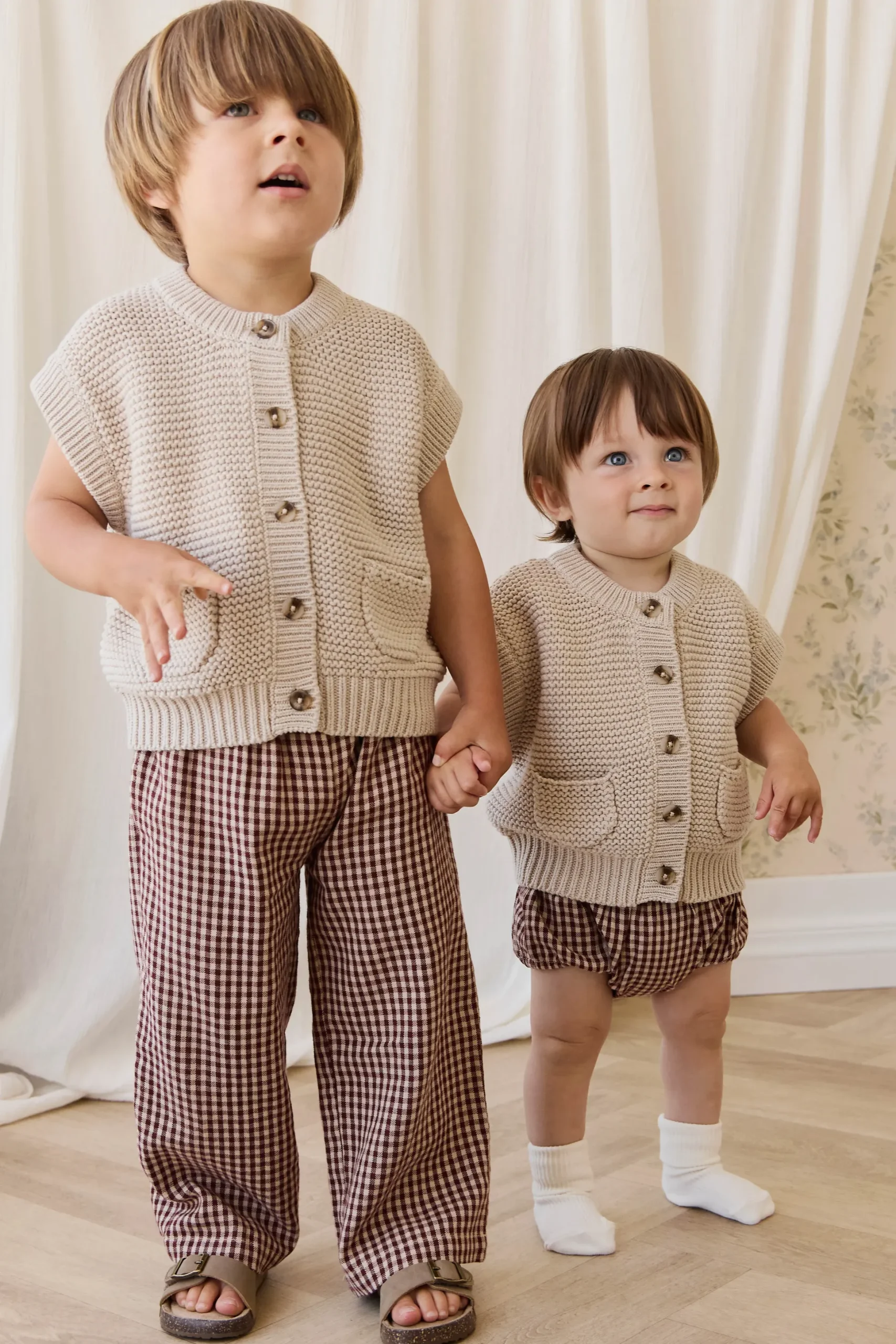 Organic Cotton Gabriel Bloomer-Cinnamon Gingham