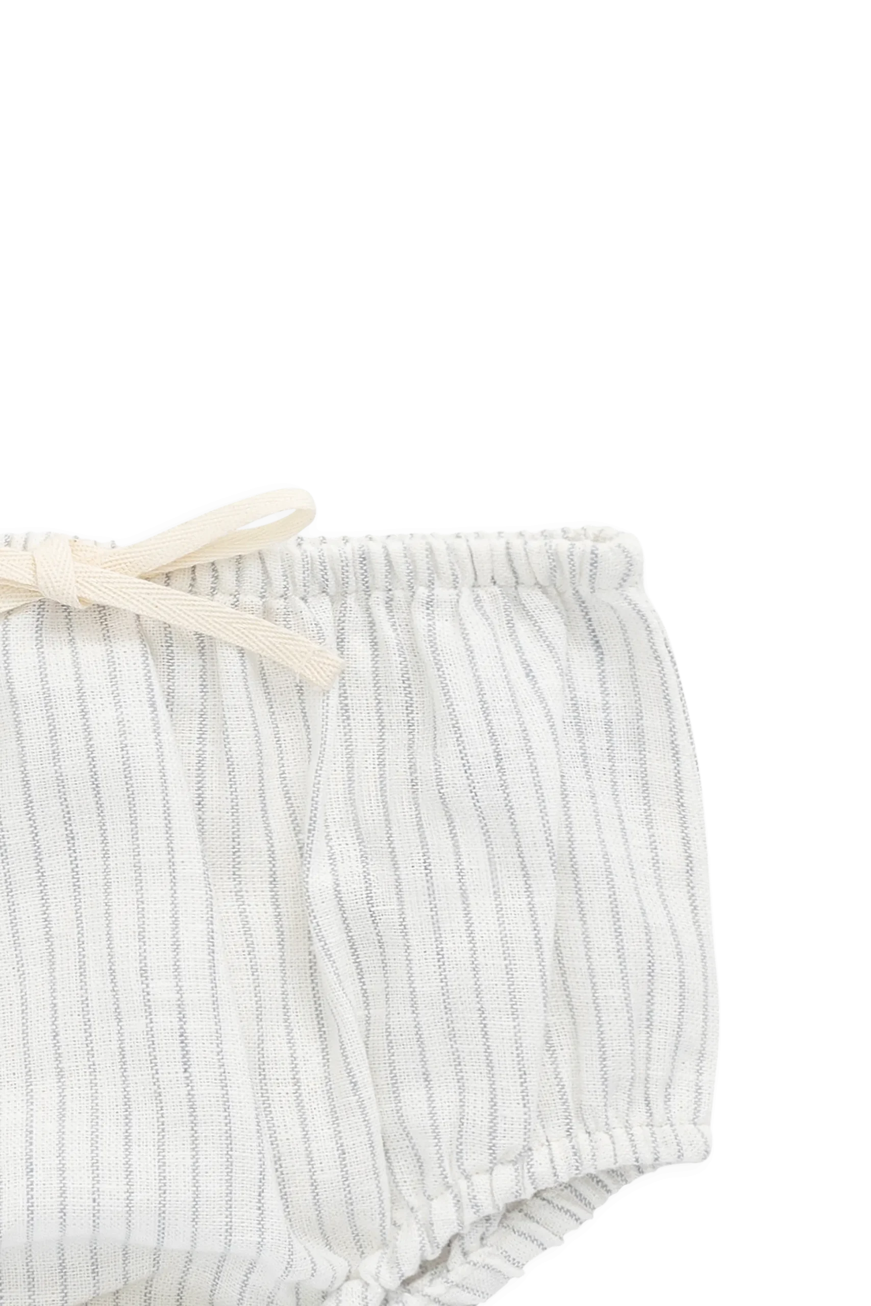 Organic Cotton Gabriel Bloomer-Mini Pinstripe Parchment / Dawn