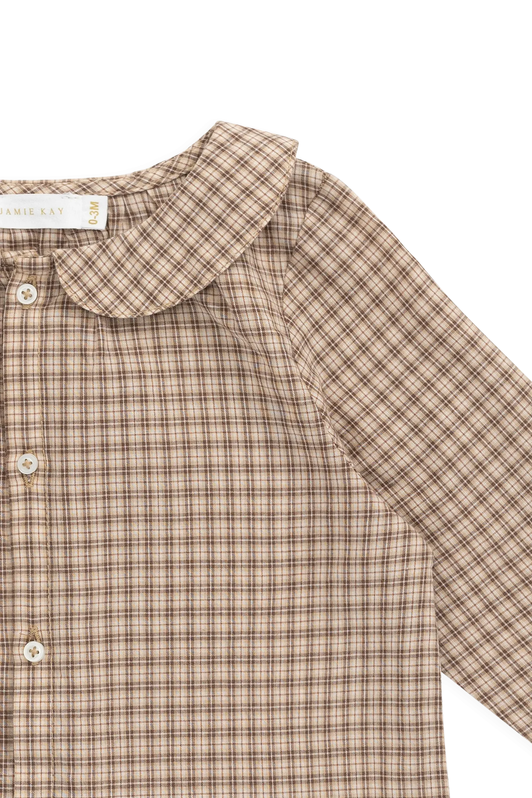 Organic Cotton Gabriel Top - Cabin Check Cocoa