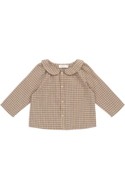 Organic Cotton Gabriel Top - Cabin Check Cocoa