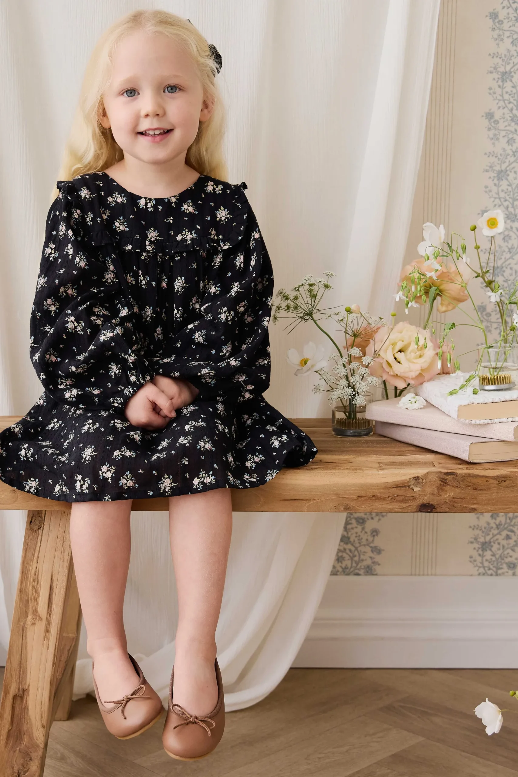 Organic Cotton Gianna Dress - Cassie Caviar