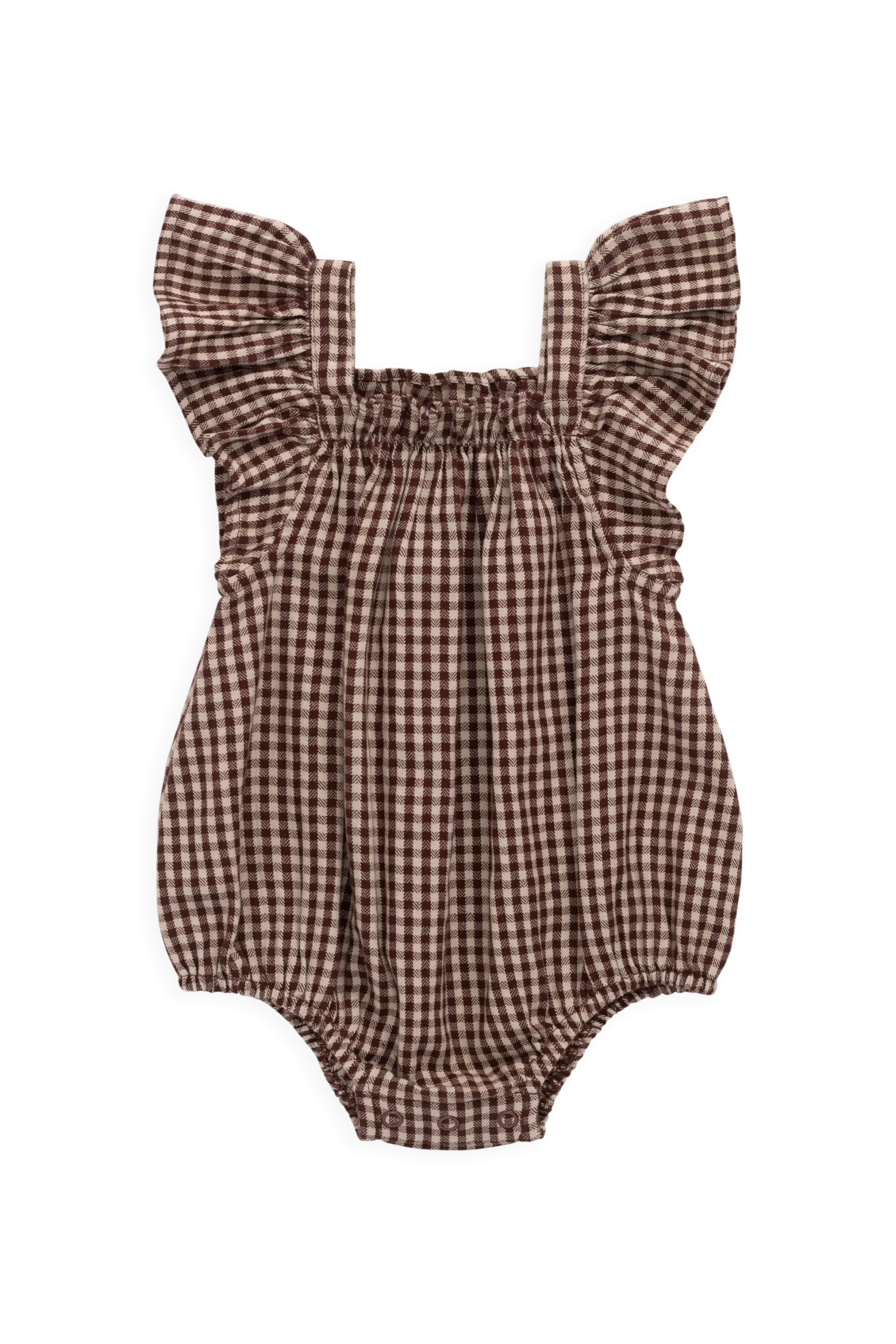 Organic Cotton Harriet Playsuit - Cinnamon Gingham