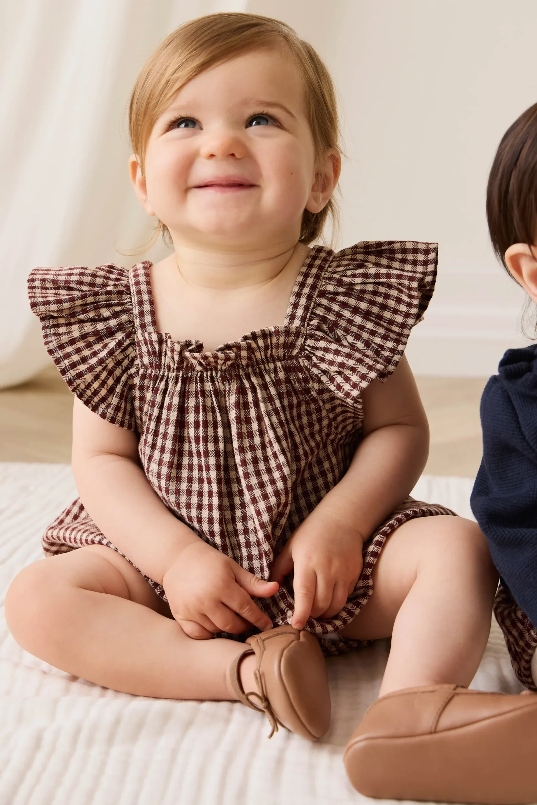 Organic Cotton Harriet Playsuit - Cinnamon Gingham