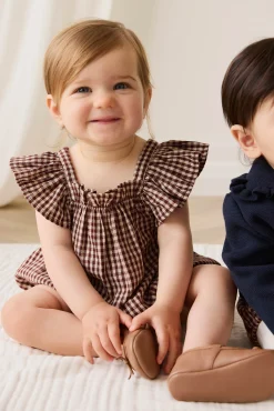 Organic Cotton Harriet Playsuit - Cinnamon Gingham