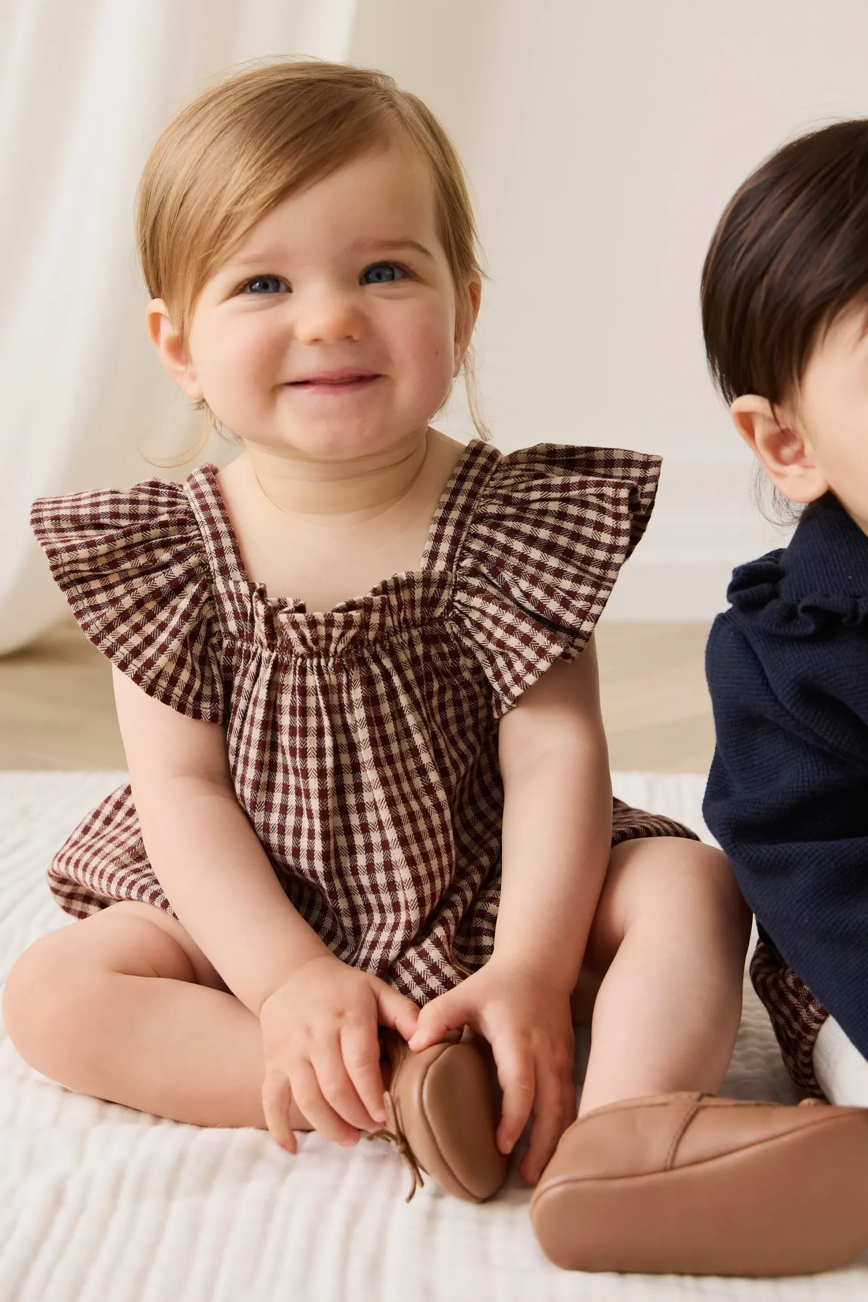 Organic Cotton Harriet Playsuit - Cinnamon Gingham