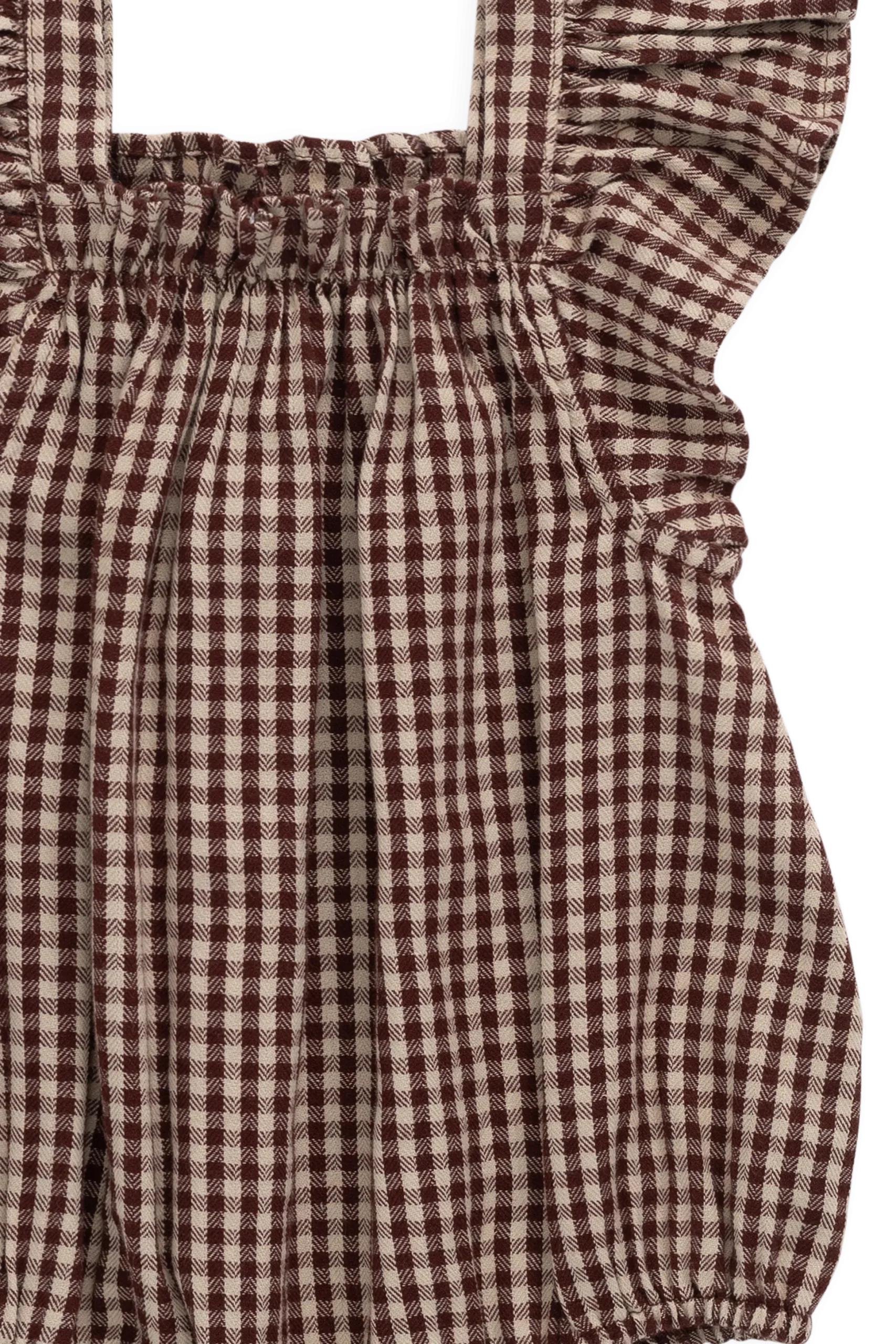 Organic Cotton Harriet Playsuit - Cinnamon Gingham
