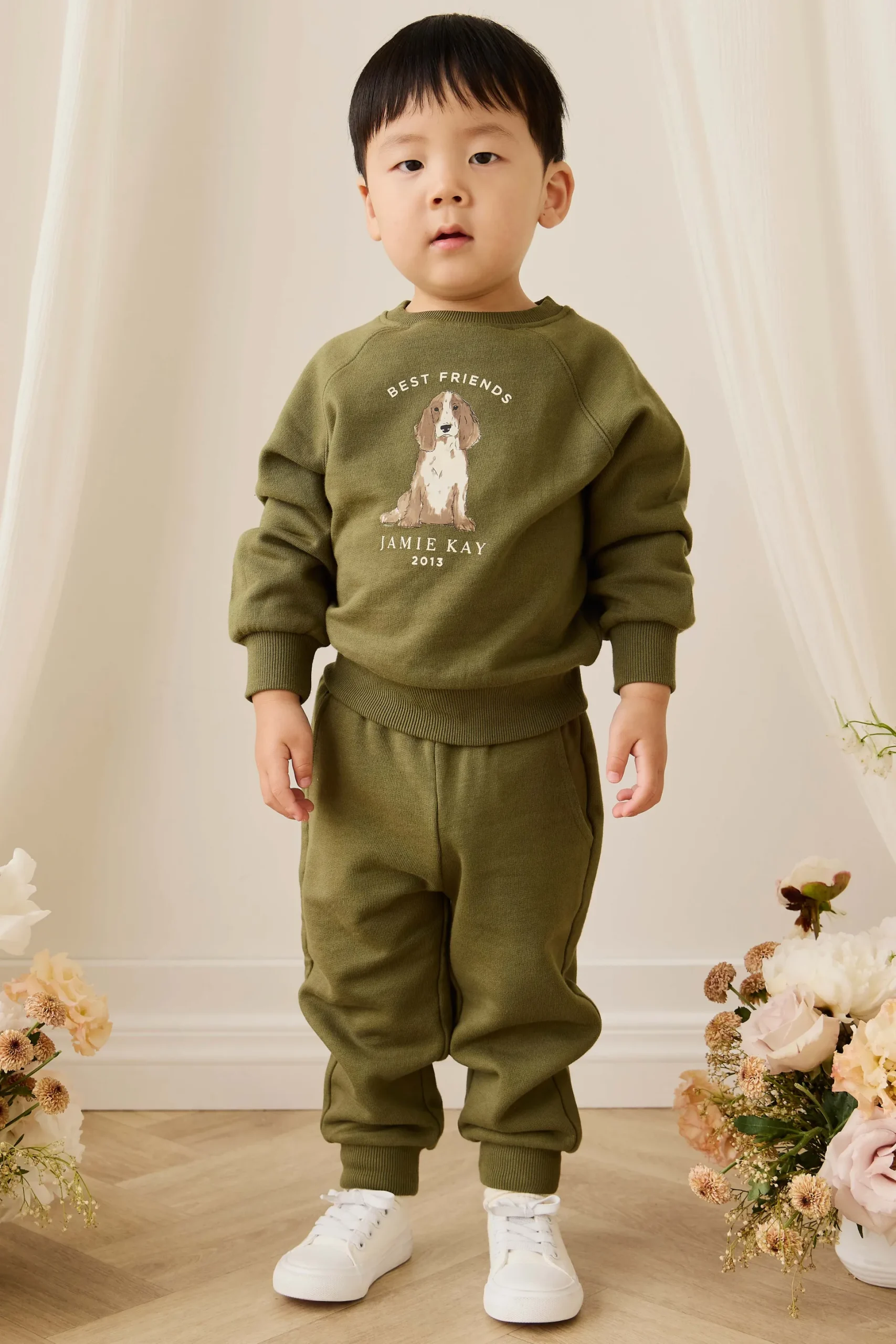 Organic Cotton Hayes Sweatshirt - Sicilian Olive Best Friends