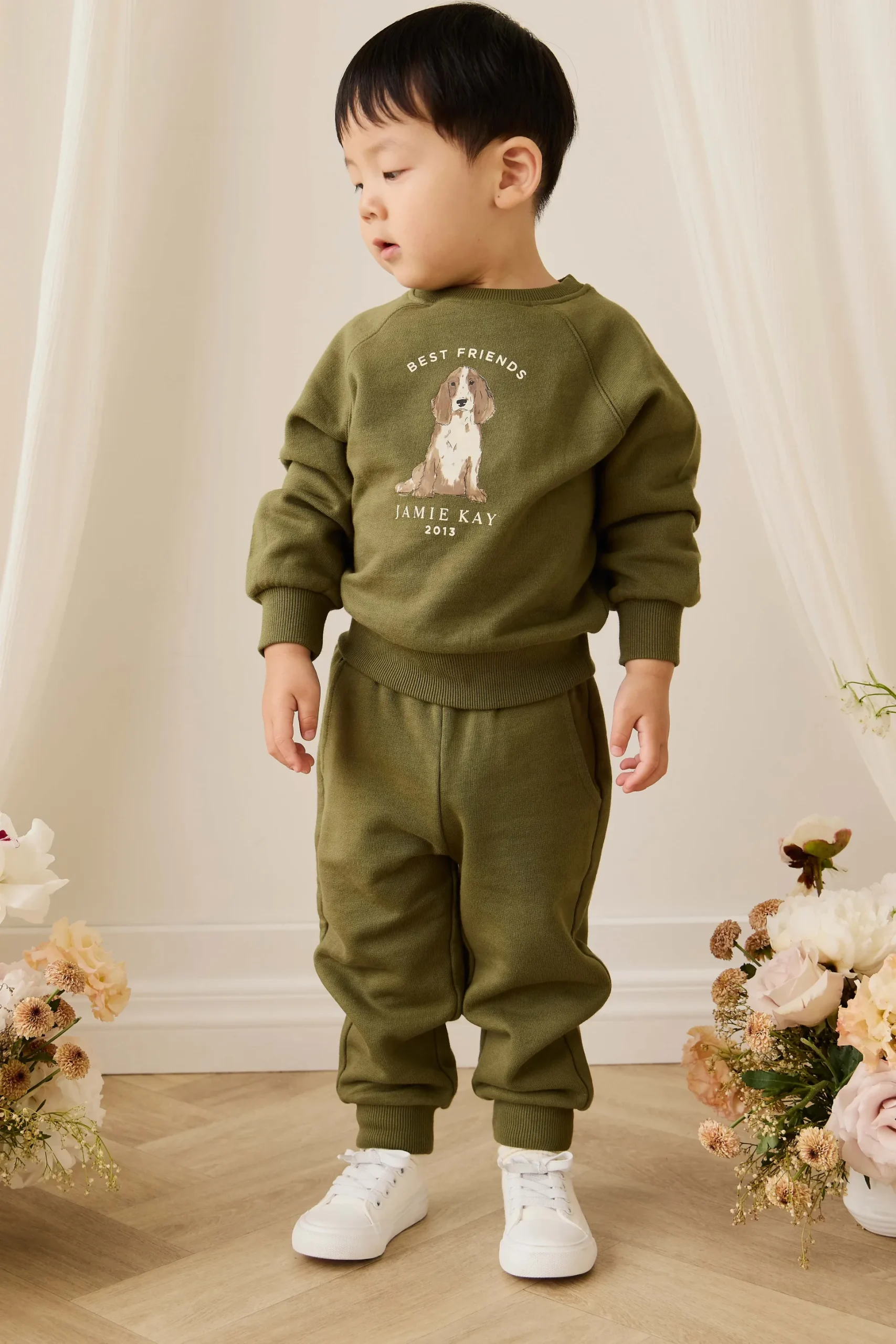 Organic Cotton Hayes Sweatshirt - Sicilian Olive Best Friends