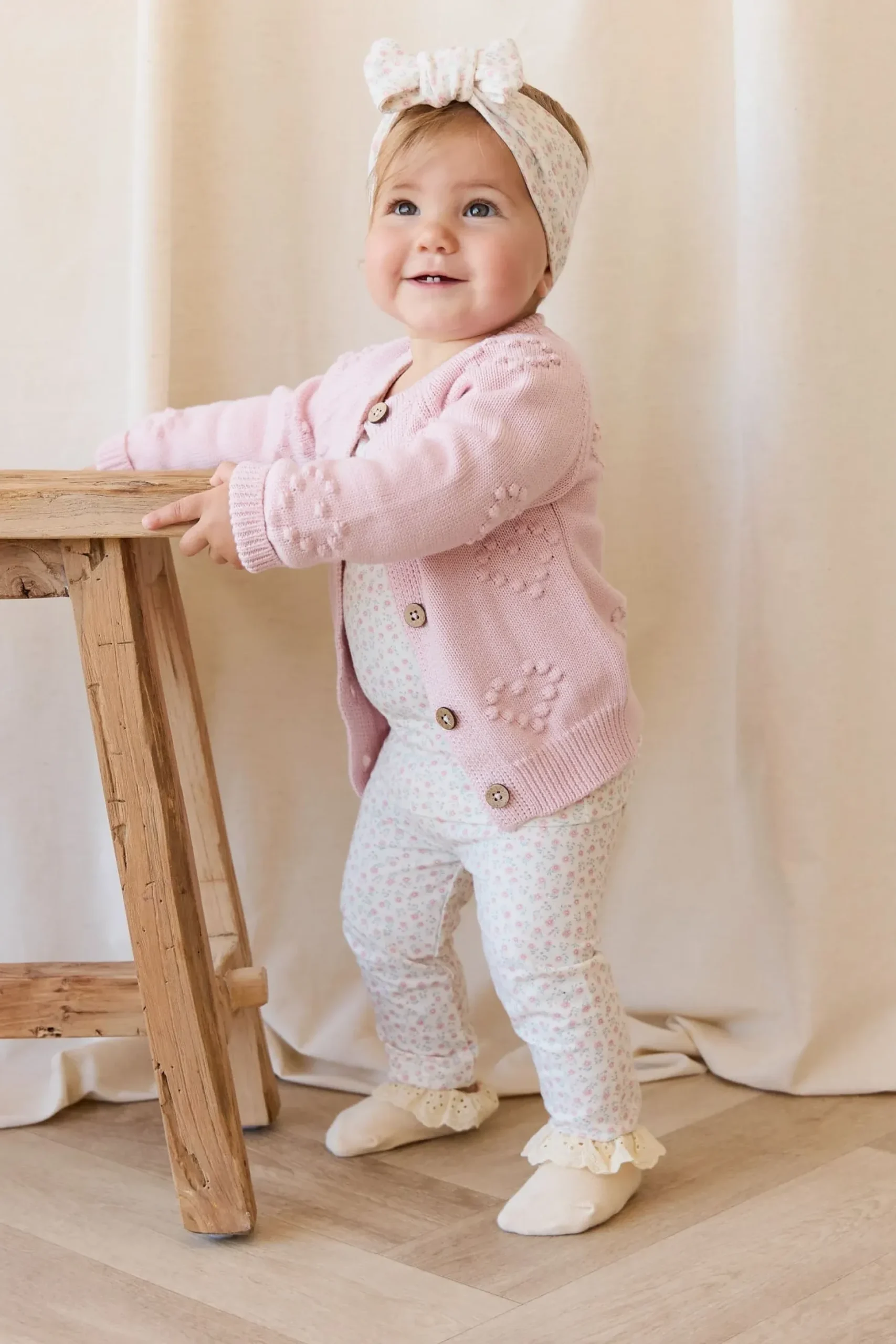 Organic Cotton Headband - Posy Garden Pink