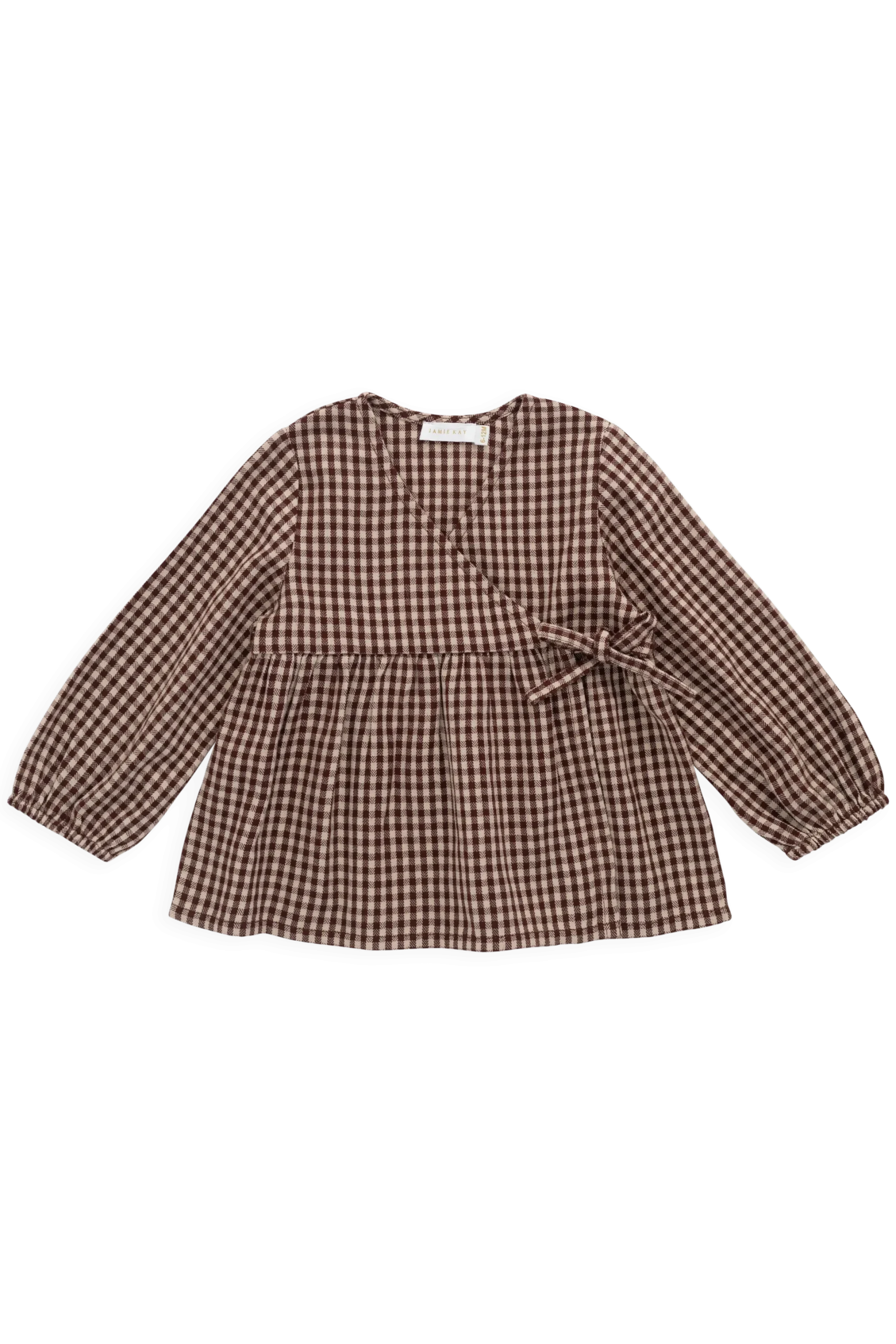 Organic Cotton Imani Blouse - Cinnamon Gingham