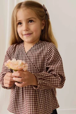 Organic Cotton Imani Blouse - Cinnamon Gingham
