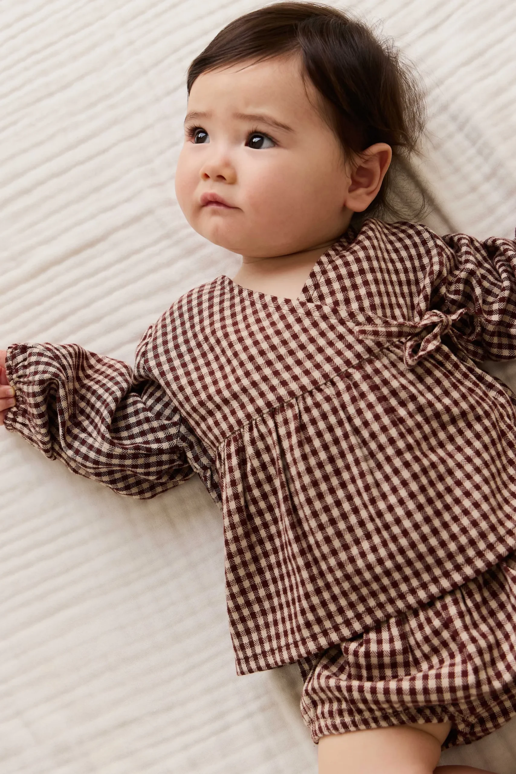 Organic Cotton Imani Blouse - Cinnamon Gingham