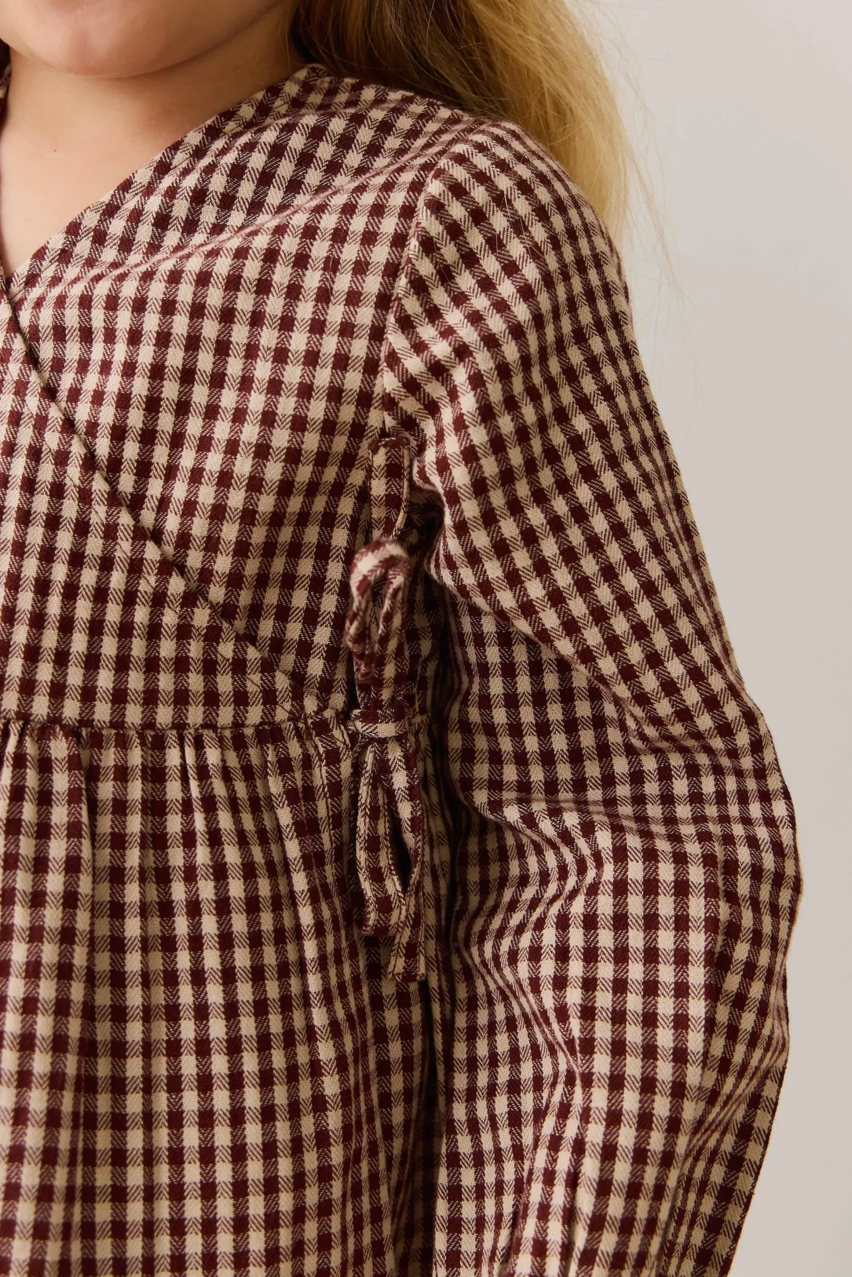 Organic Cotton Imani Blouse - Cinnamon Gingham