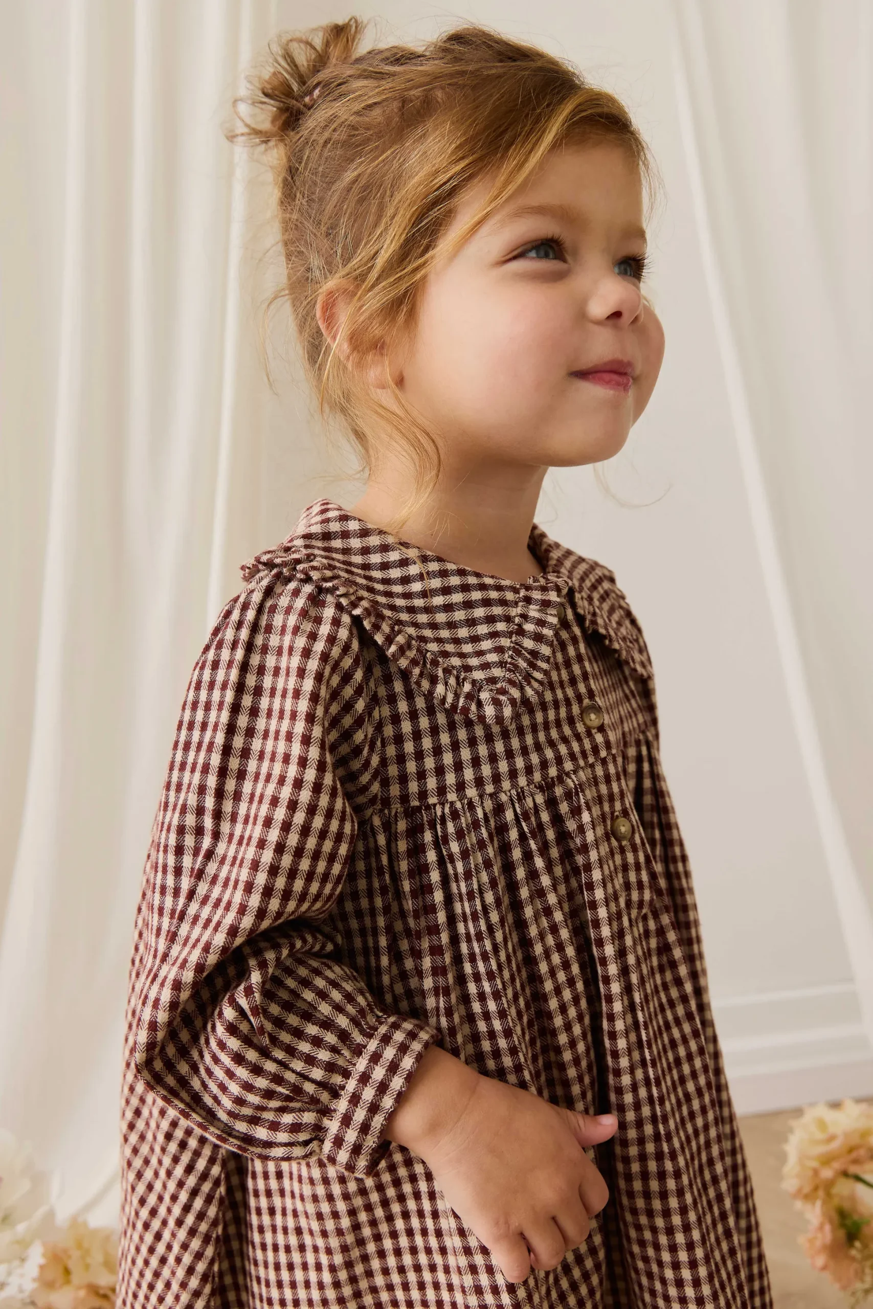 Organic Cotton Ira Dress - Cinnamon Gingham