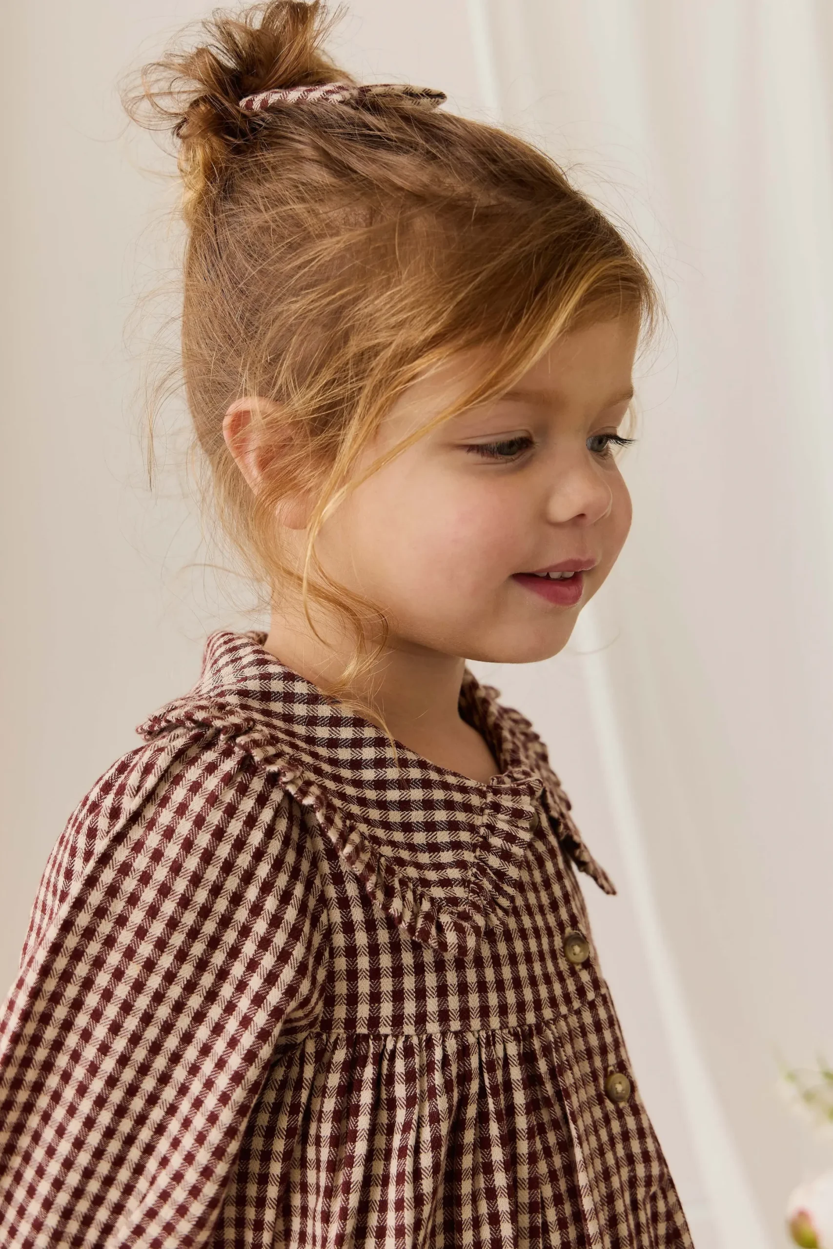 Organic Cotton Ira Dress - Cinnamon Gingham