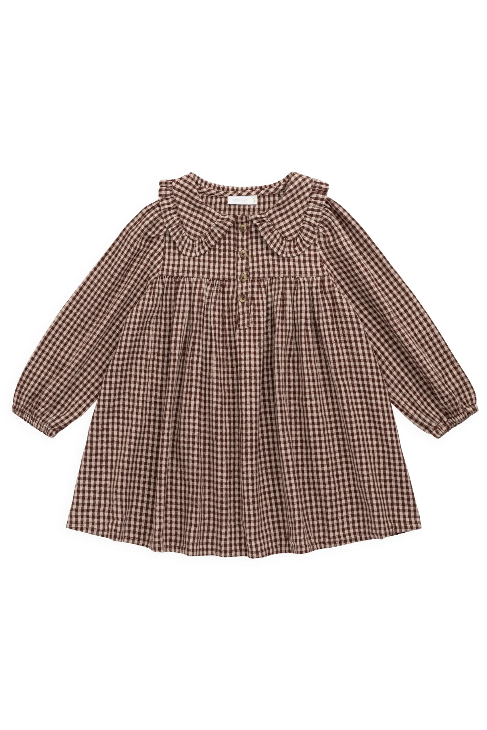 Organic Cotton Ira Dress - Cinnamon Gingham