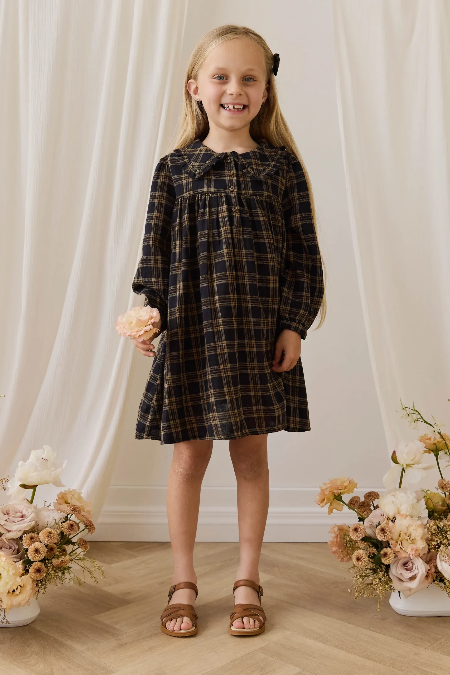 Organic Cotton Ira Dress - Woodland Check