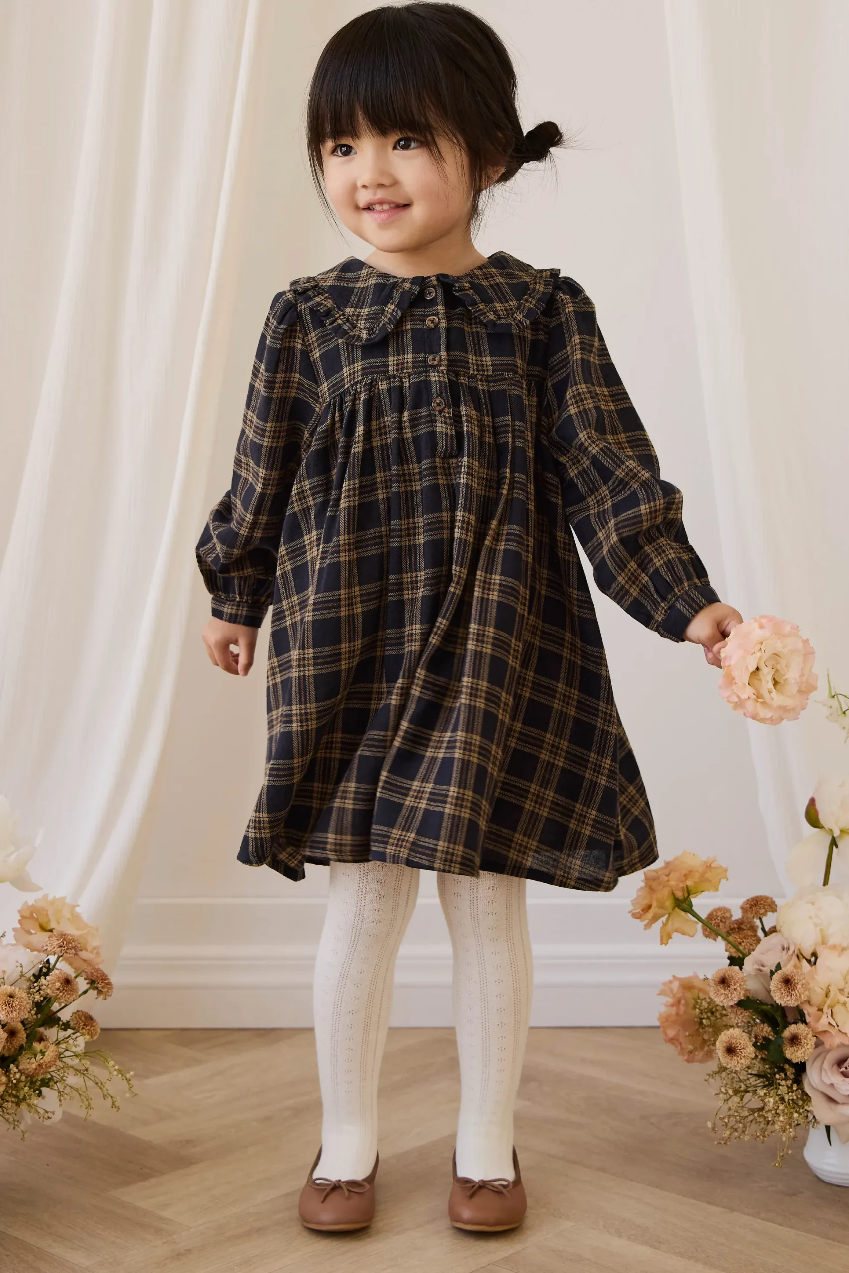 Organic Cotton Ira Dress - Woodland Check