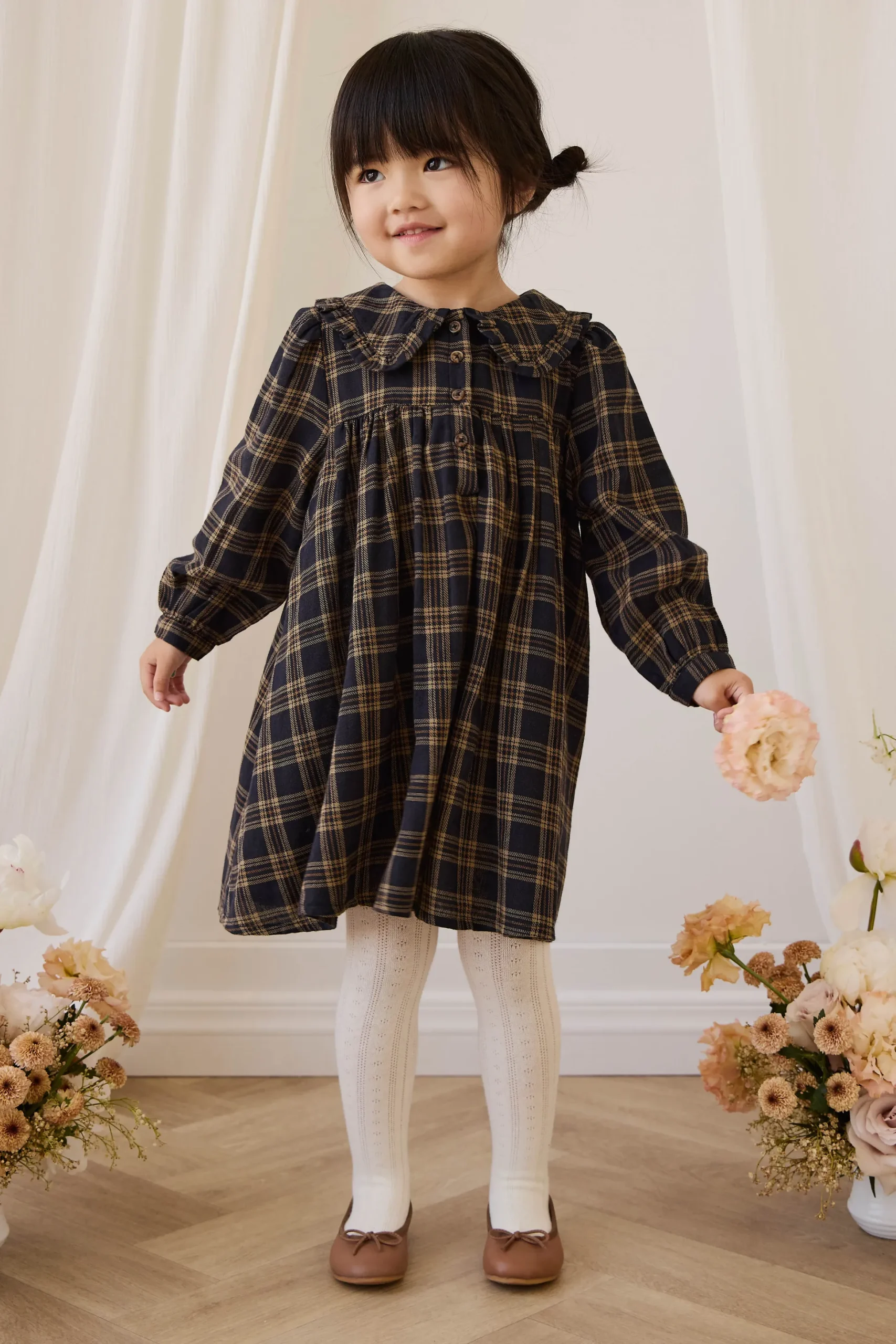 Organic Cotton Ira Dress - Woodland Check