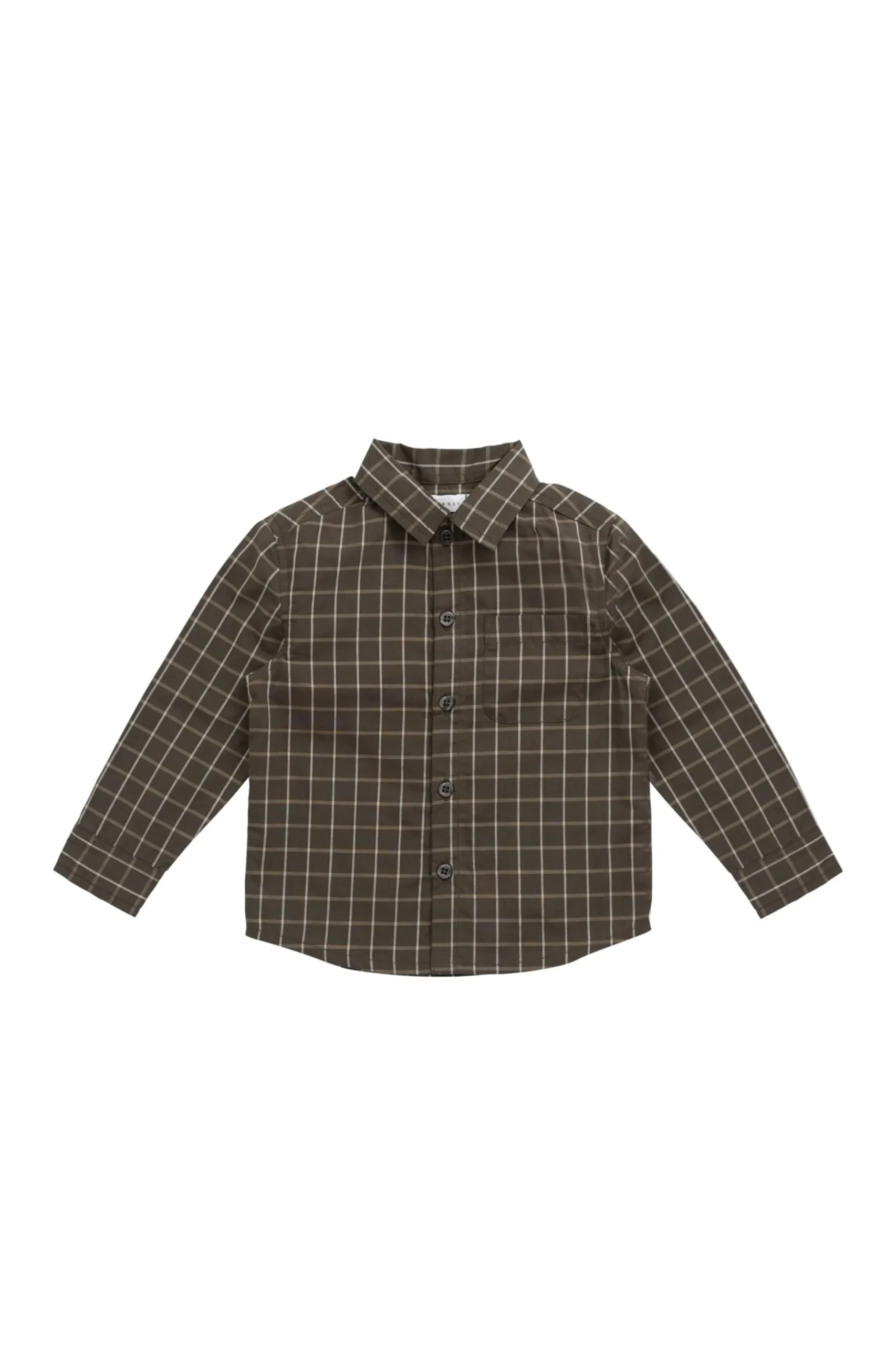 Organic Cotton Isaiah Shirt - Variegated Grid Tarmac