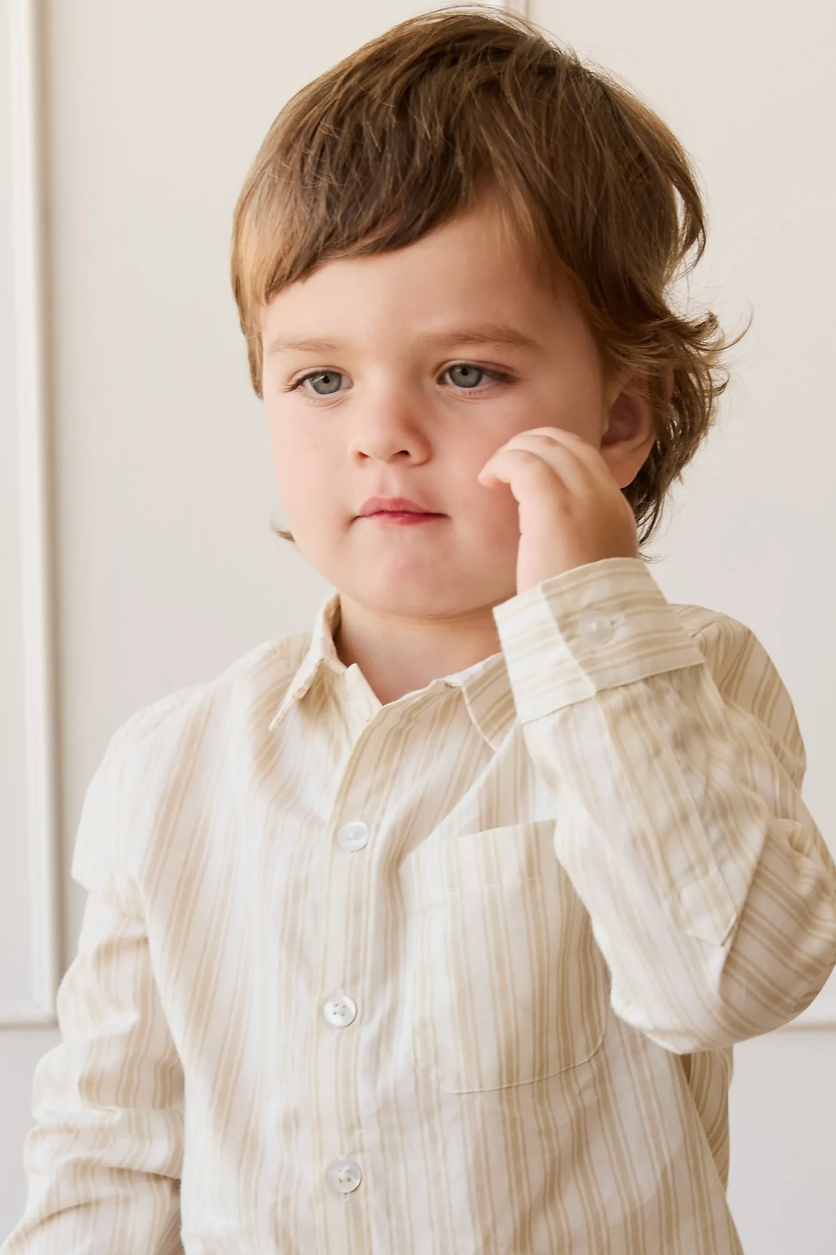 Organic Cotton Isaiah Shirt - Variegated Stripe Foam